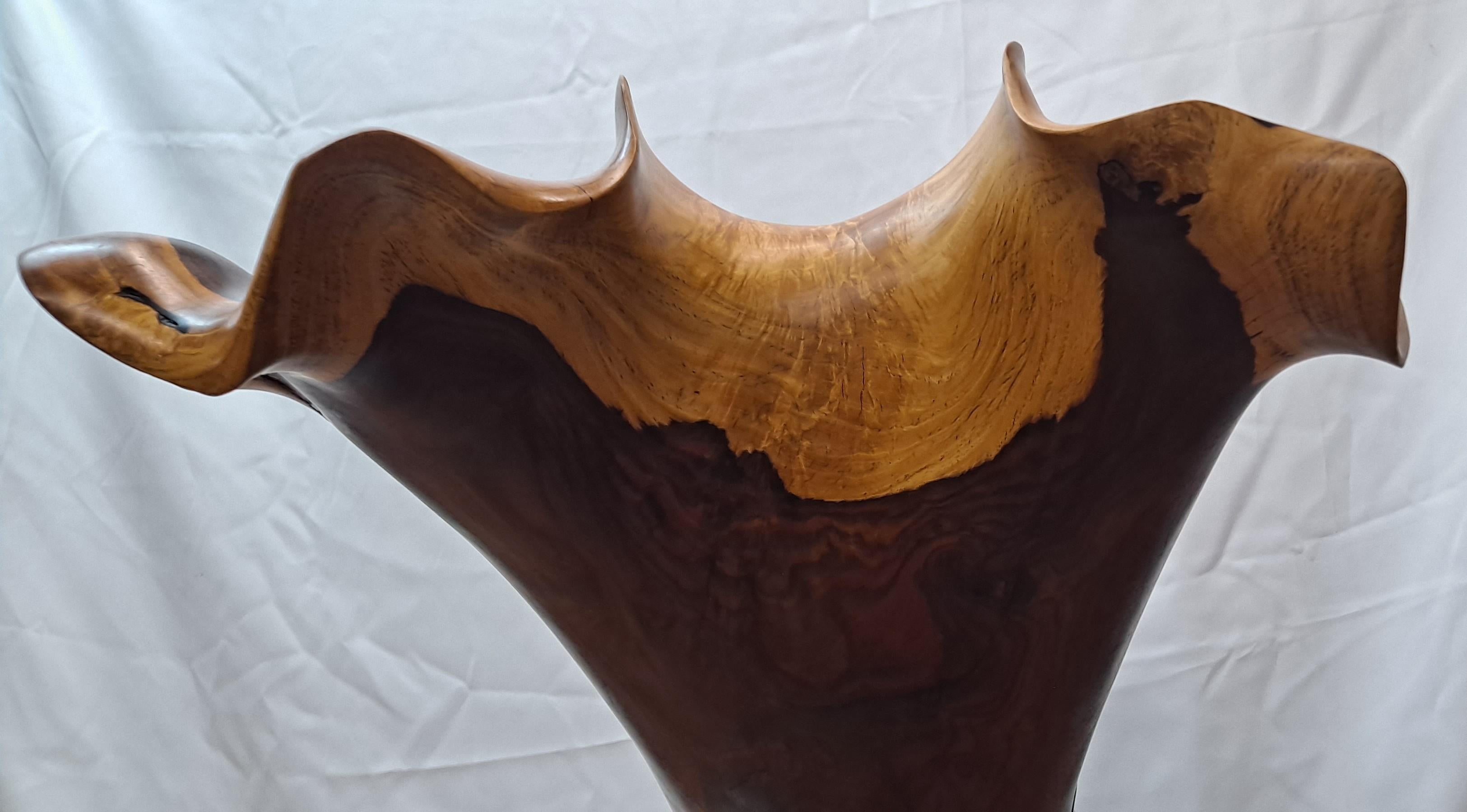 Beautiful Carved Rosewood Sculpture Center Piece by Souphom Manikhong For Sale 5