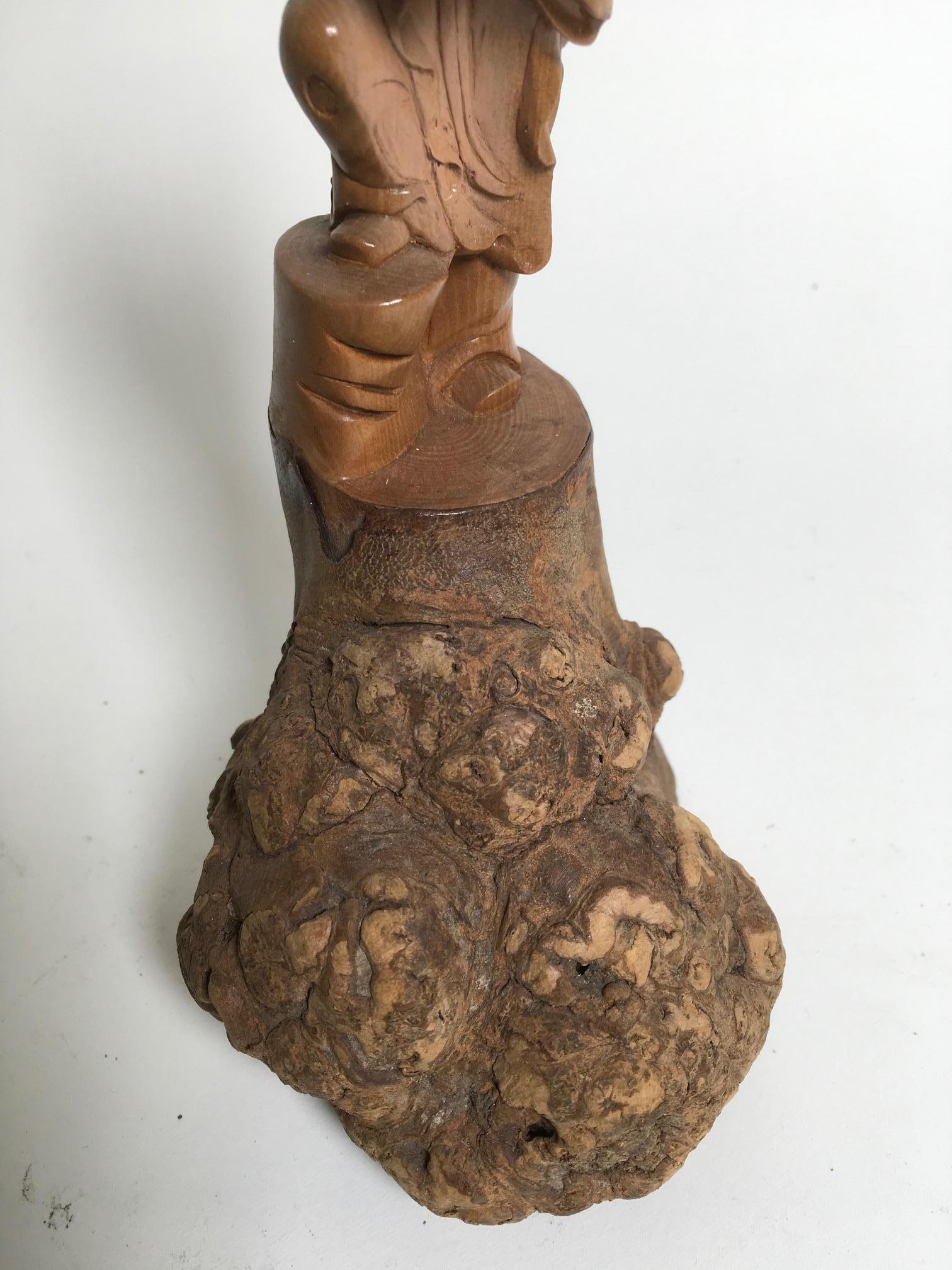Beautiful Carved Vine Wood Sculpture For Sale 1