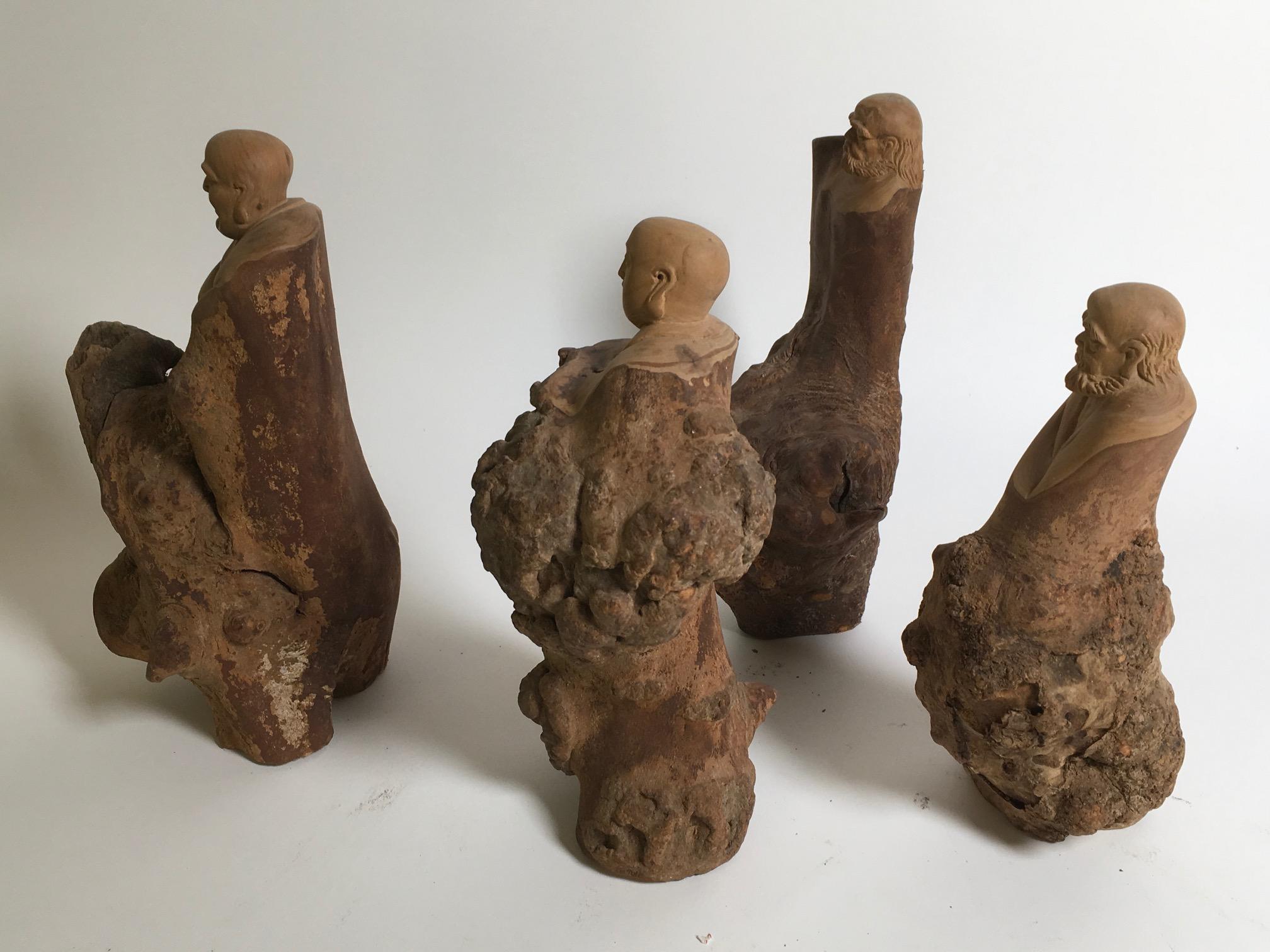 20ième siècle Magnifiques sculptures en bois de vigne sculpté en vente