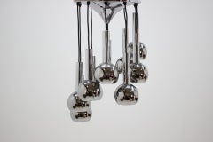 Beautiful cascade chrome pendant, 1970s