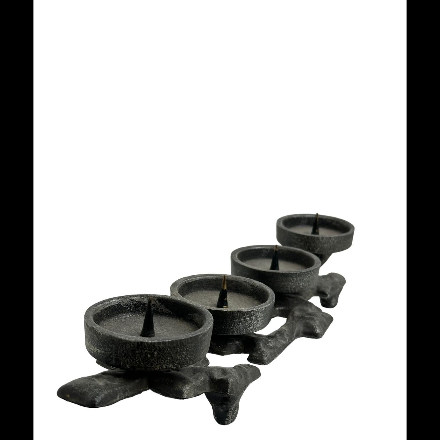 Beautiful cast iron Candlestick Holder Brutalist Era, Germany, 1960s For Sale 5