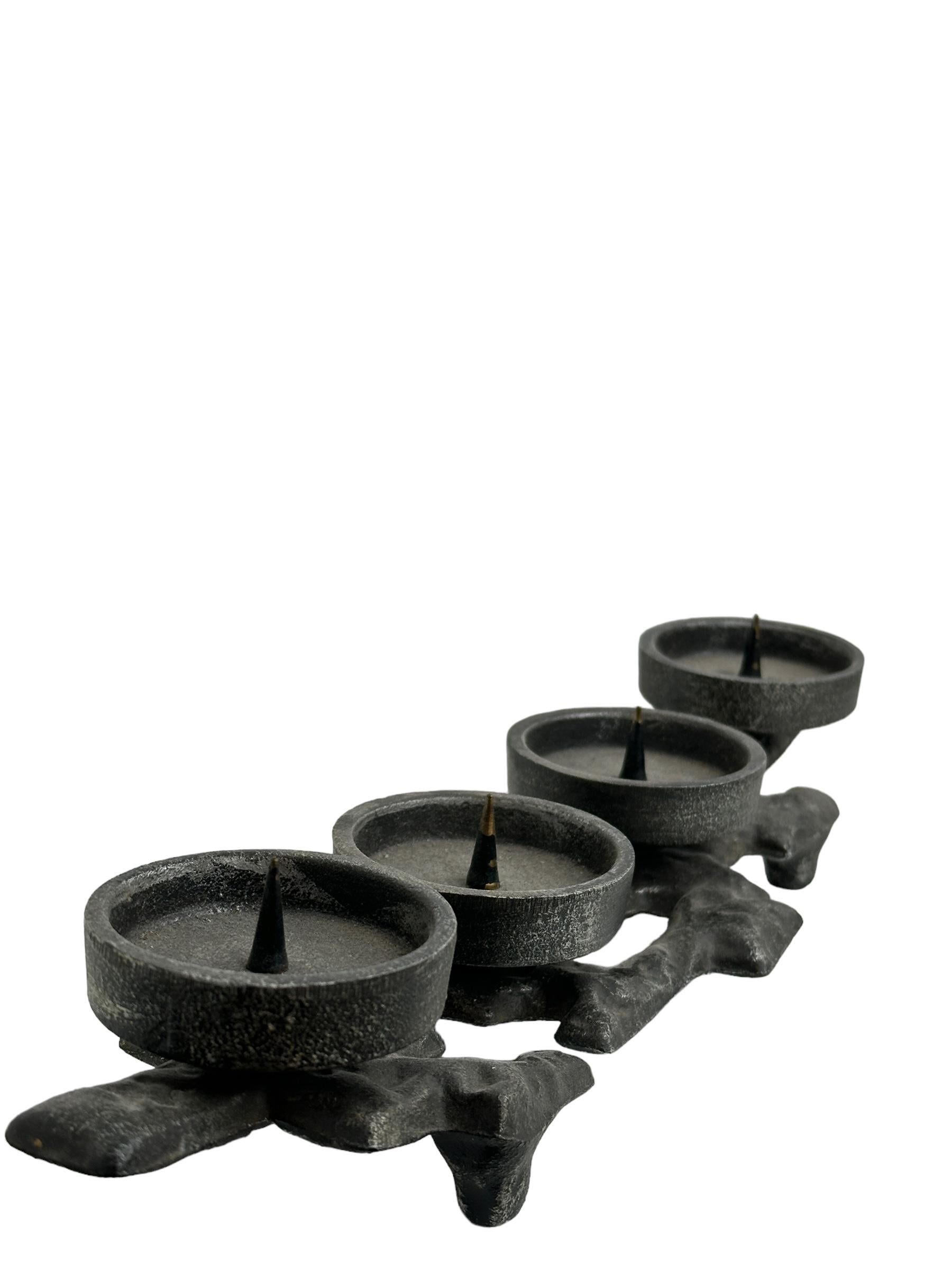 Beautiful cast iron Candlestick Holder Brutalist Era, Germany, 1960s For Sale 6