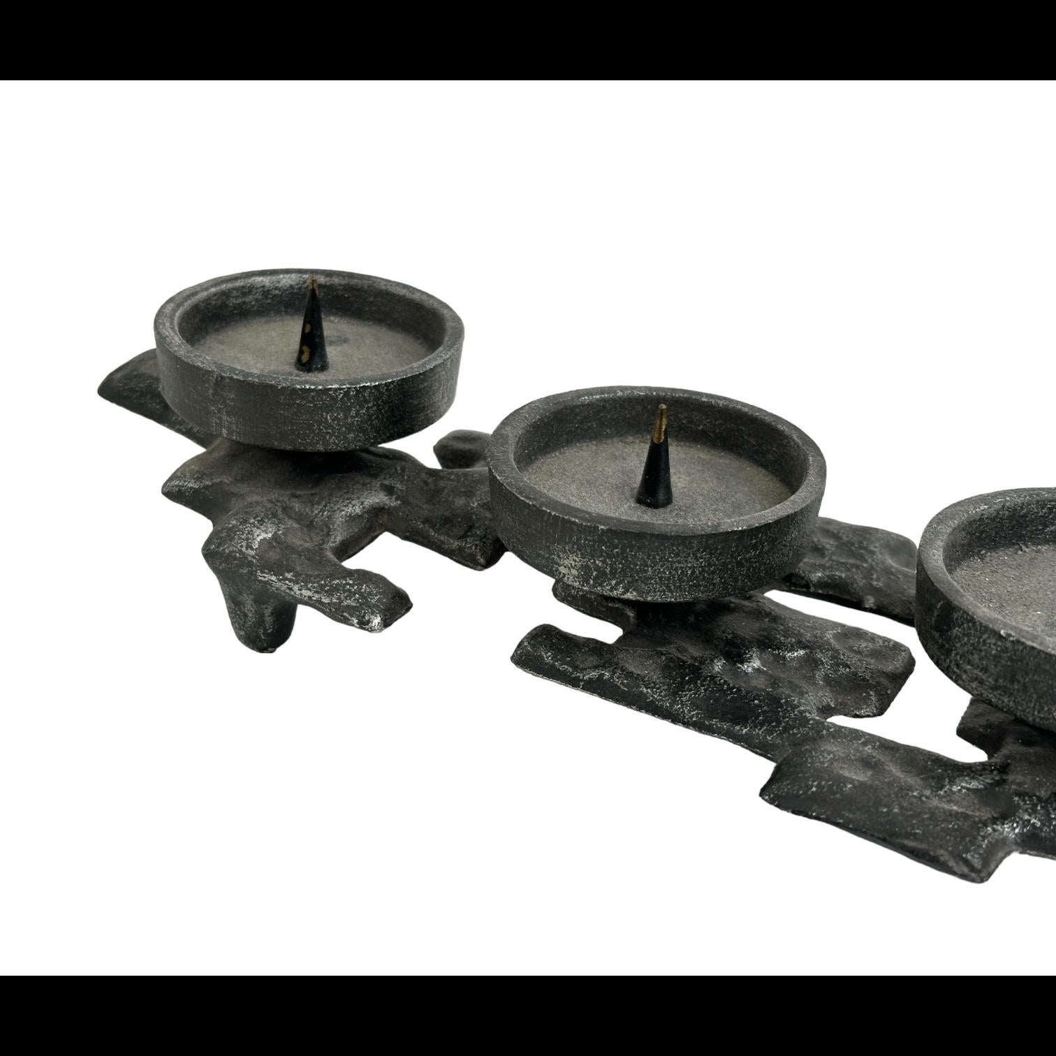 Beautiful cast iron Candlestick Holder Brutalist Era, Germany, 1960s For Sale 9