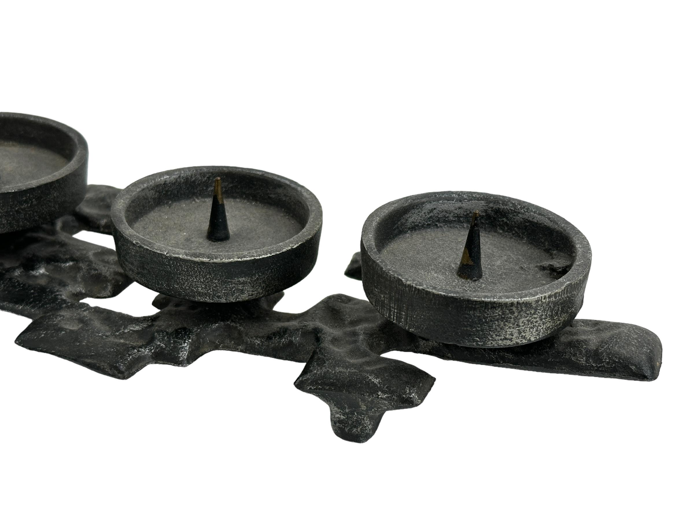 Beautiful cast iron Candlestick Holder Brutalist Era, Germany, 1960s For Sale 12