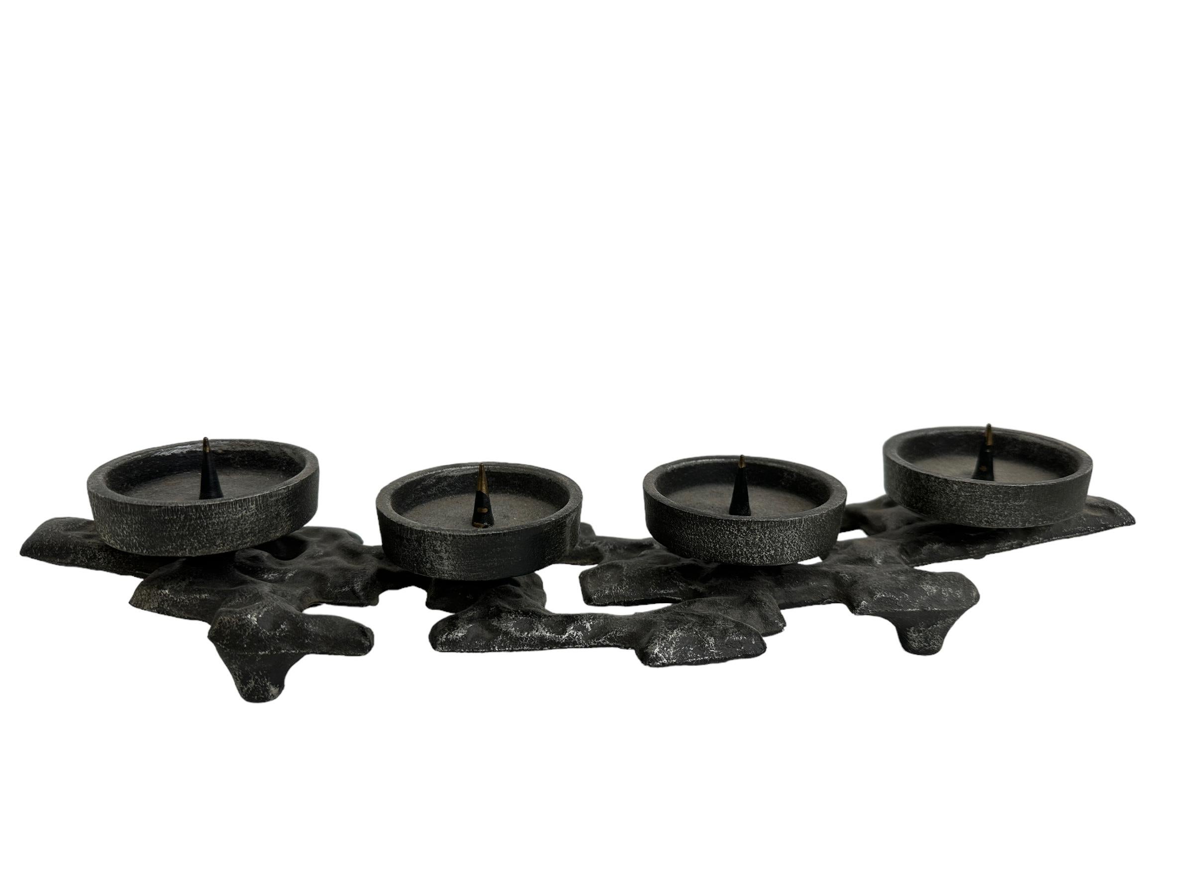Beautiful cast iron Candlestick Holder Brutalist Era, Germany, 1960s In Good Condition For Sale In Nuernberg, DE
