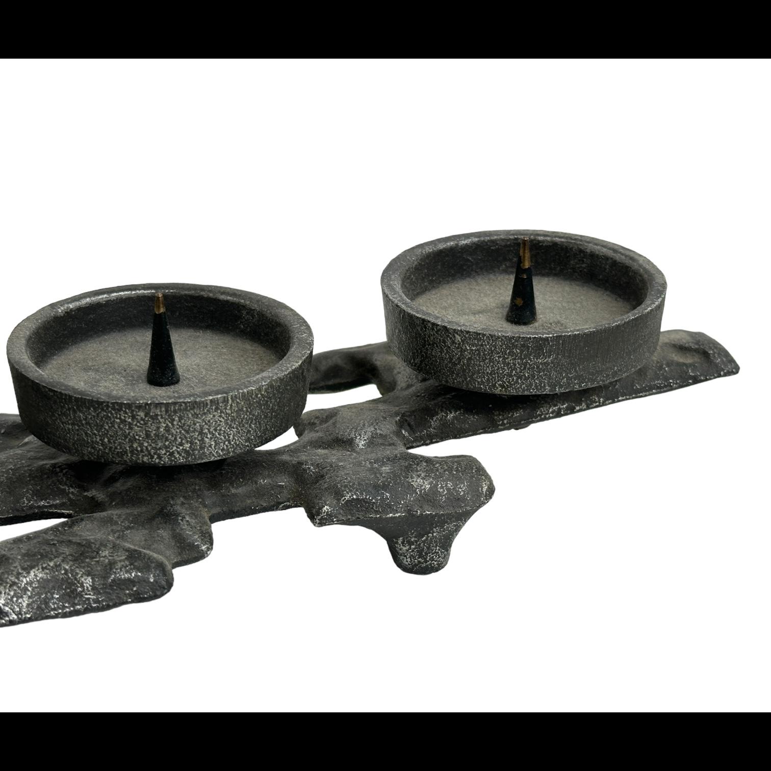 Mid-20th Century Beautiful cast iron Candlestick Holder Brutalist Era, Germany, 1960s For Sale