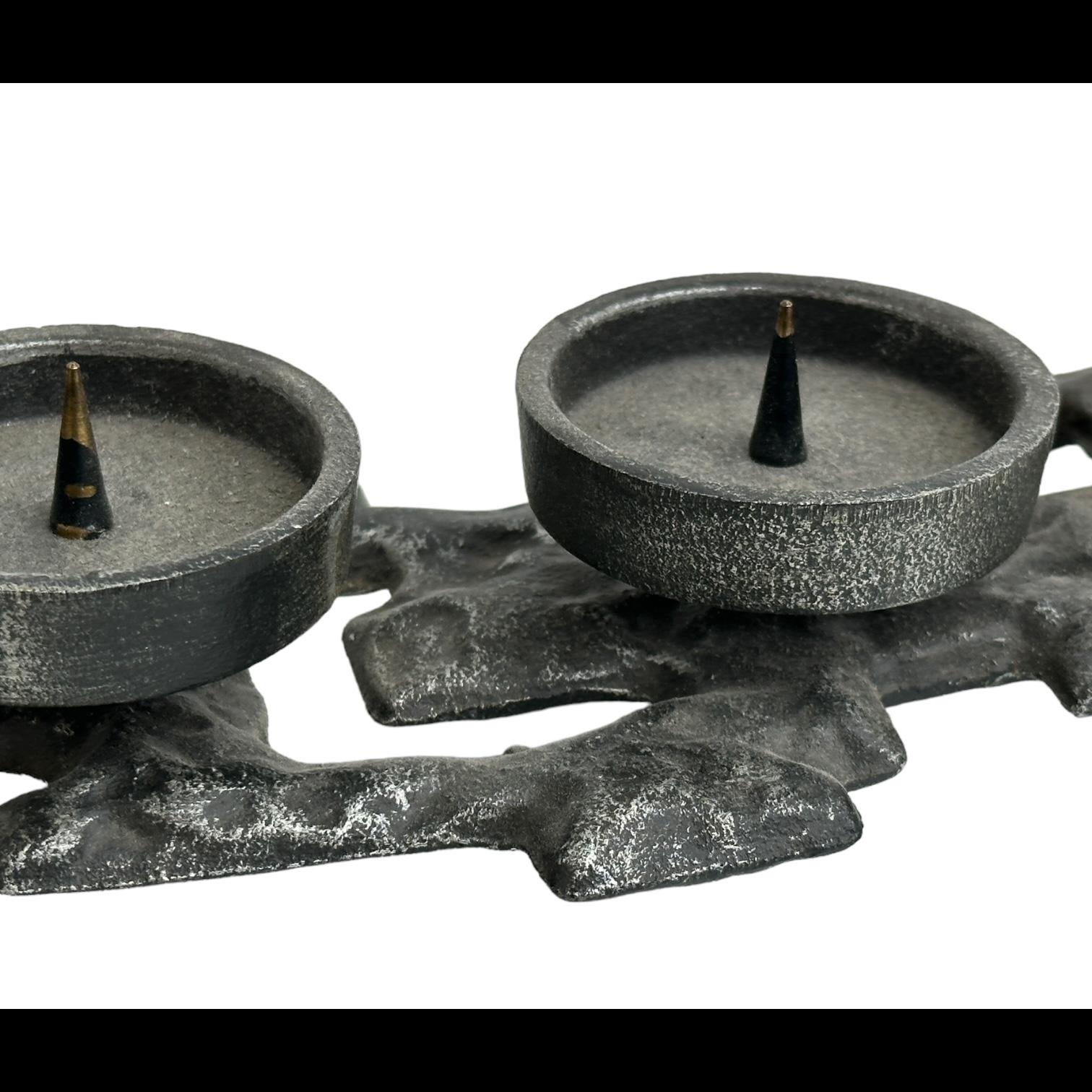 Beautiful cast iron Candlestick Holder Brutalist Era, Germany, 1960s For Sale 1