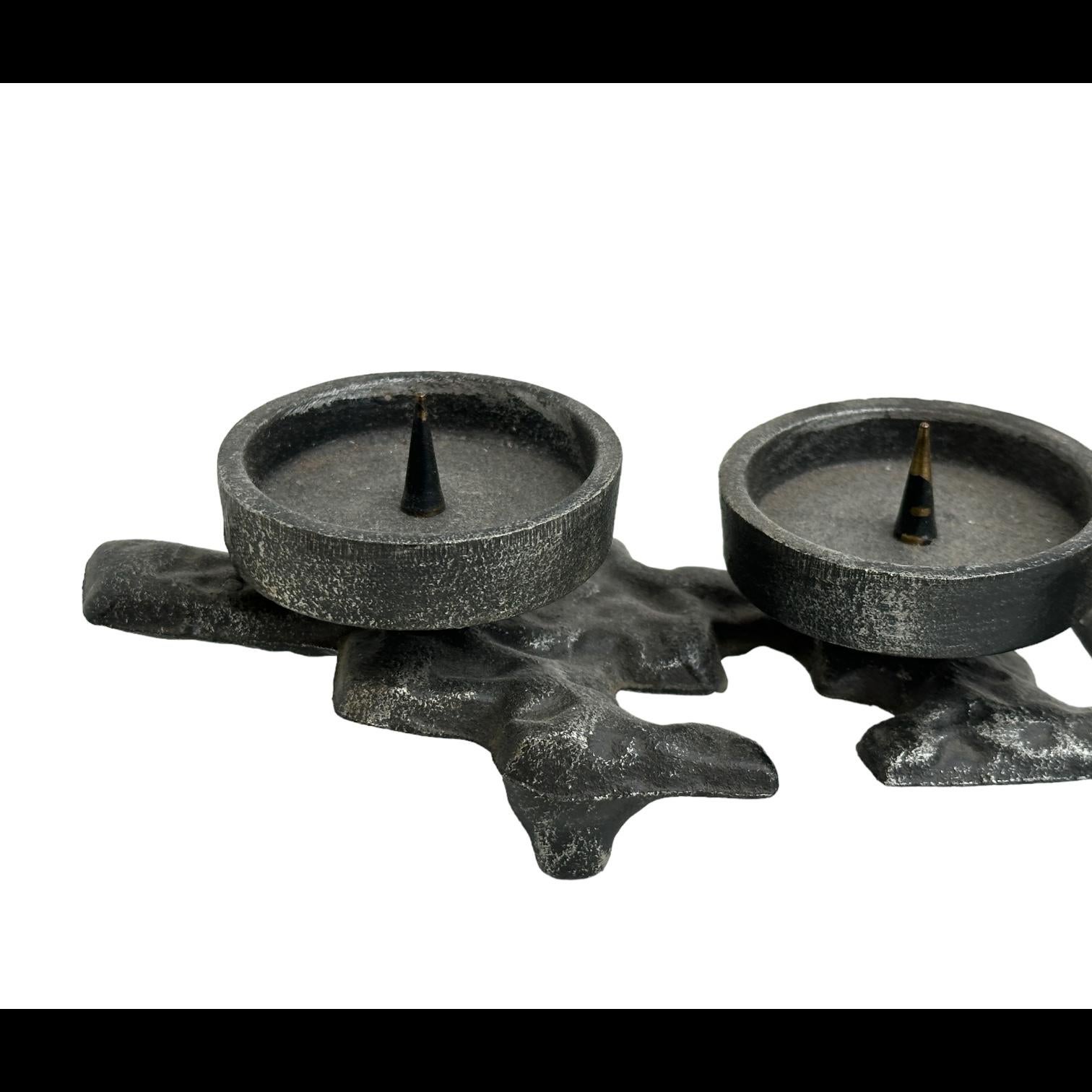 Beautiful cast iron Candlestick Holder Brutalist Era, Germany, 1960s For Sale 3