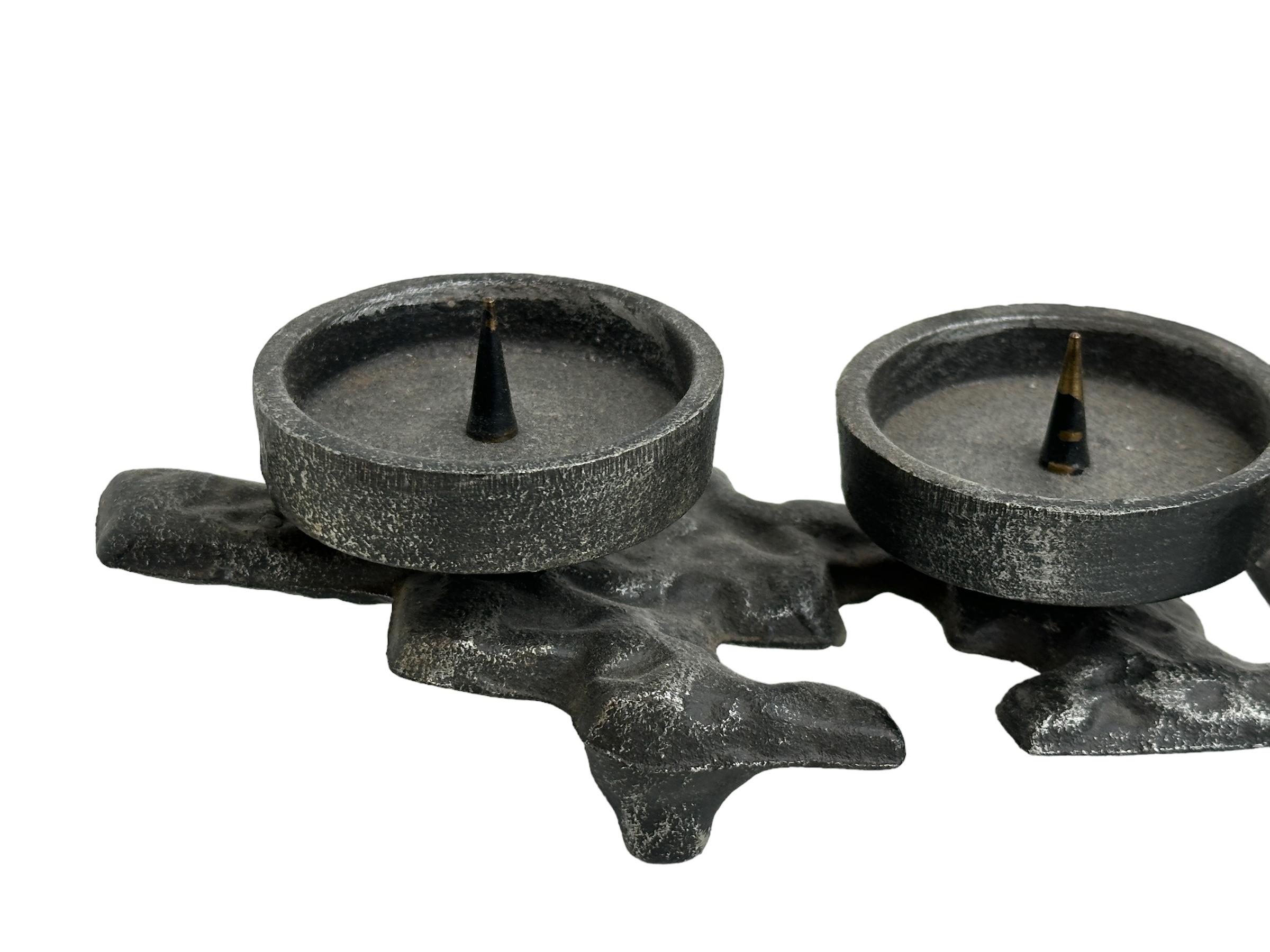 Beautiful cast iron Candlestick Holder Brutalist Era, Germany, 1960s For Sale 4