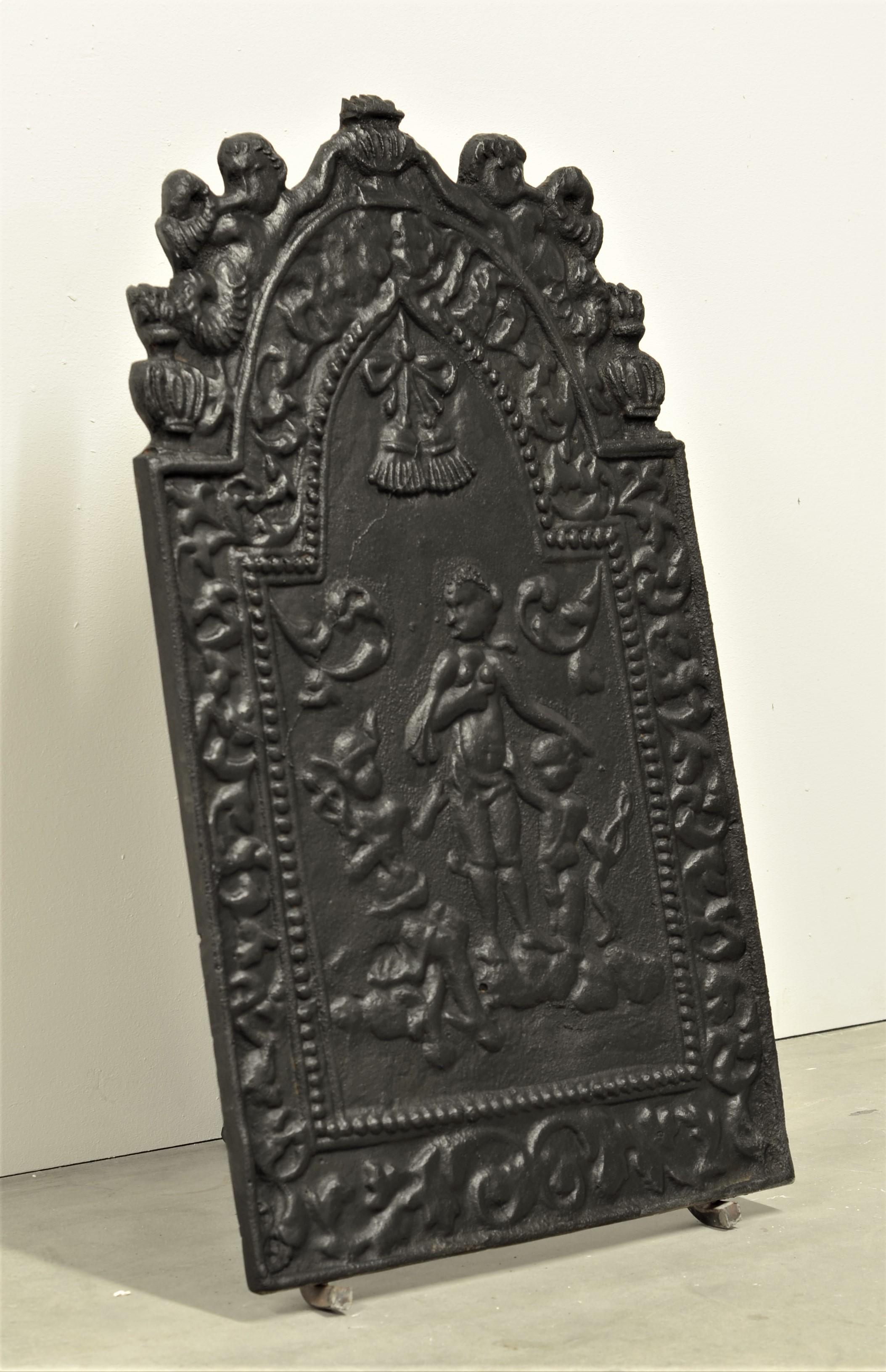 Louis XV Beautiful Cast Iron Fireback or Backsplash For Sale