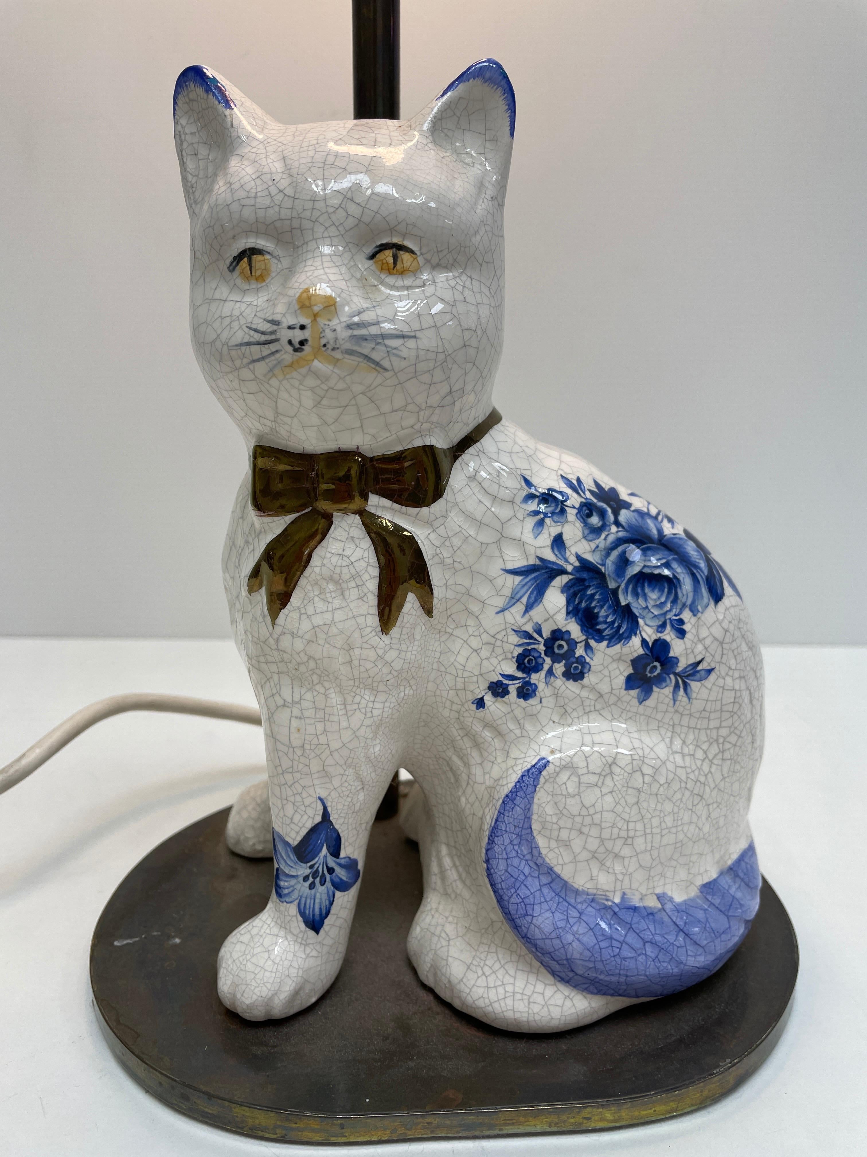 vintage ceramic cat lamp