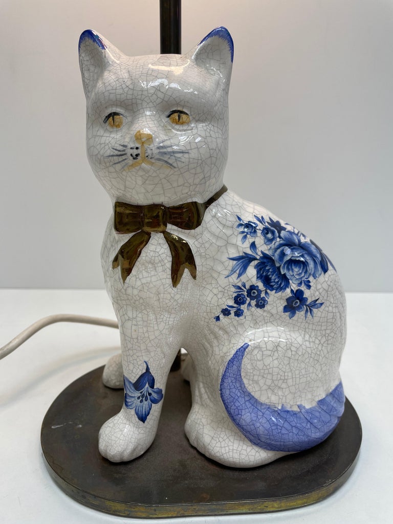 Vintage ceramic cat lamp hotsell