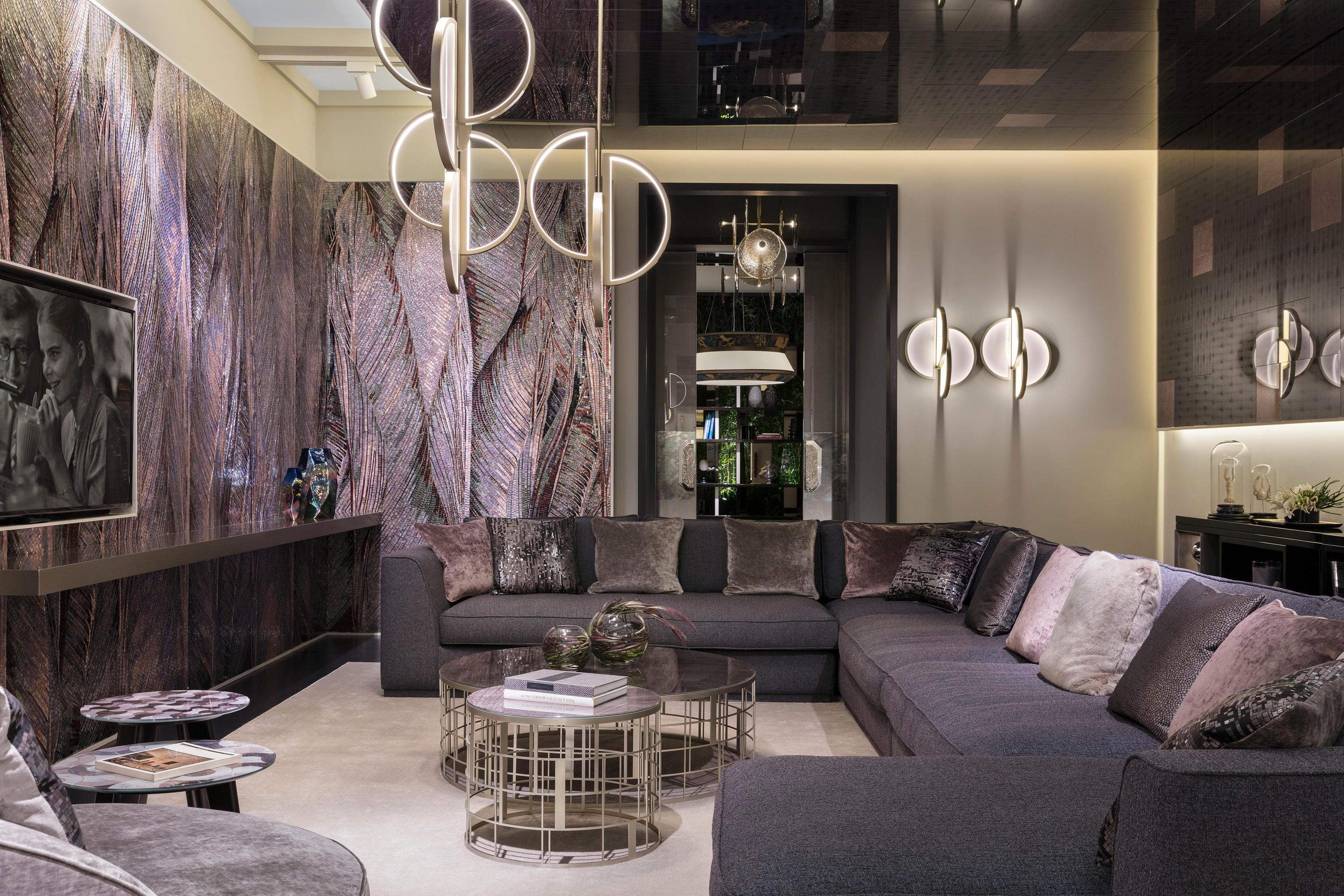 Moderno Bellissima lampada da soffitto Telaio in ottone Finitura champagne O Finitura nichel spazzolato in vendita