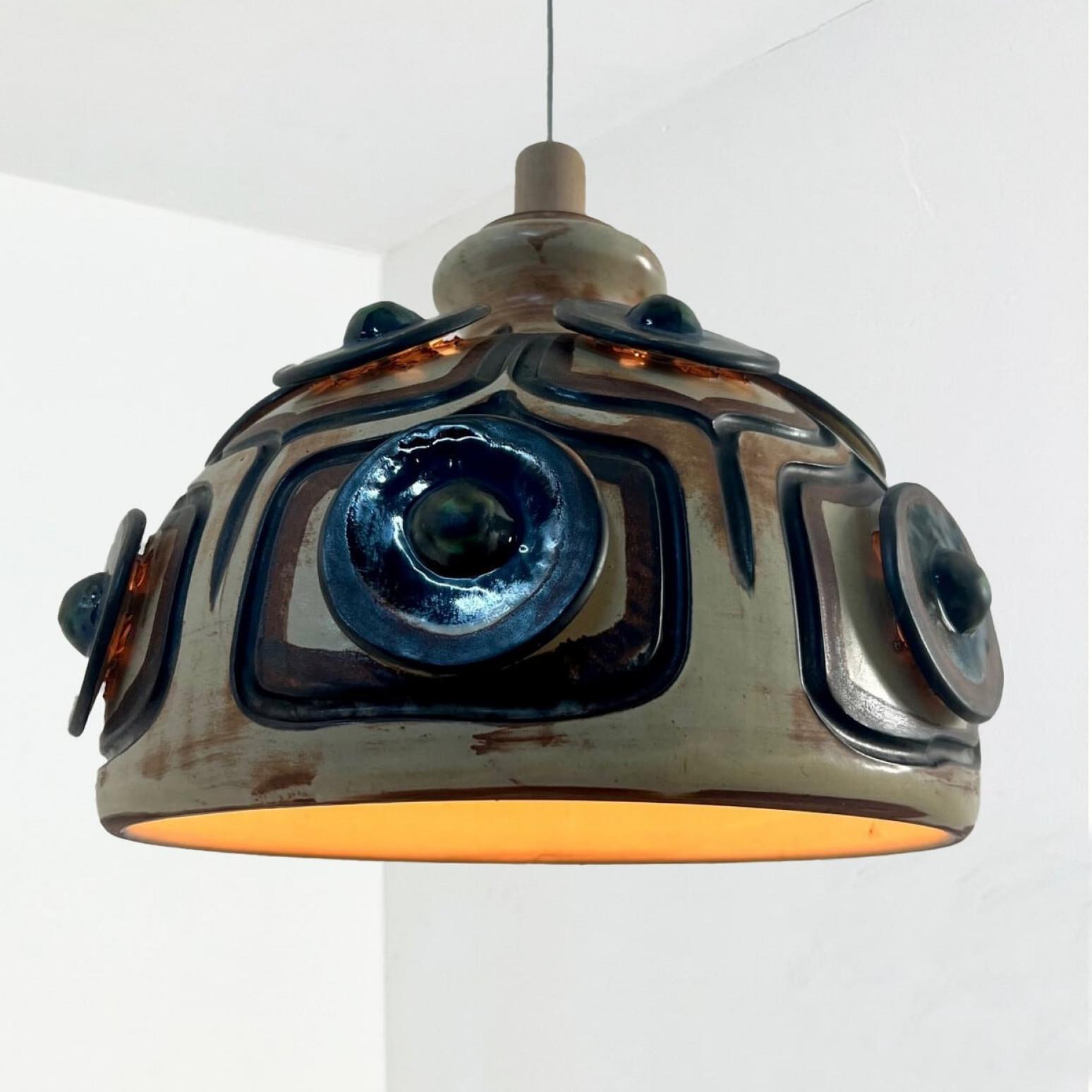 Magnifique lampe suspendue en céramique, Keramik, Danemark, années 1970 Bon état - En vente à Rijssen, NL