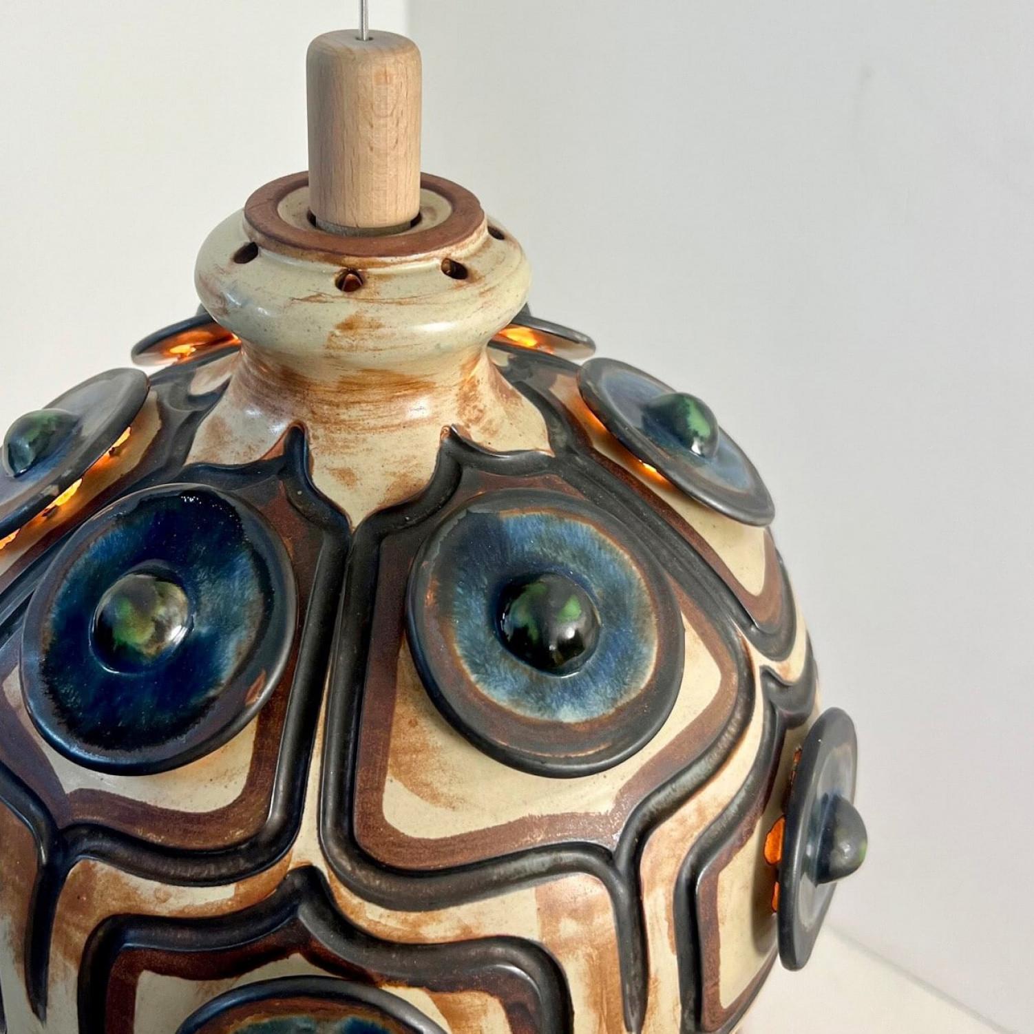 Céramique Magnifique lampe suspendue en céramique, Keramik, Danemark, années 1970 en vente