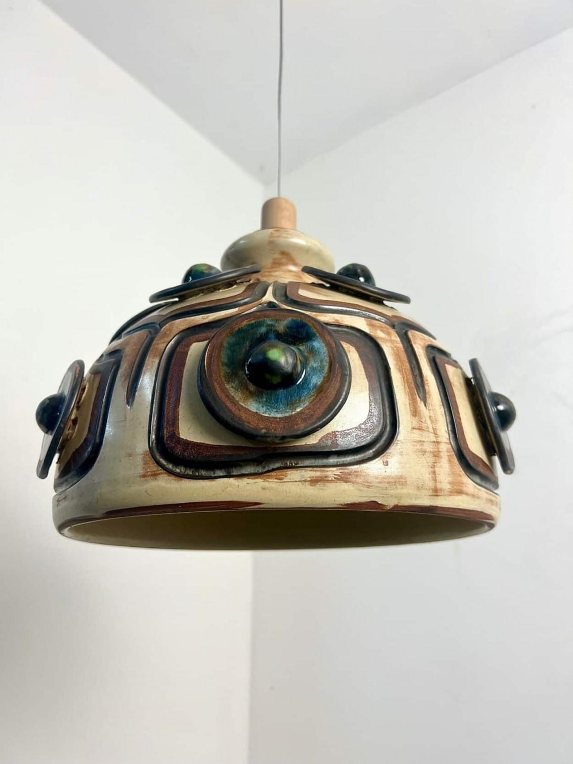 Magnifique lampe suspendue en céramique, Keramik, Danemark, années 1970 en vente 1