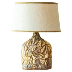 Schöne Keramiktischlampe, Neuer Lampenschirm von R. Houben, 1970 (Kopie)