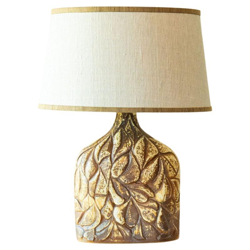 Magnifique lampe de bureau en céramique, nouvel abat-jour de R. Houben, 1970