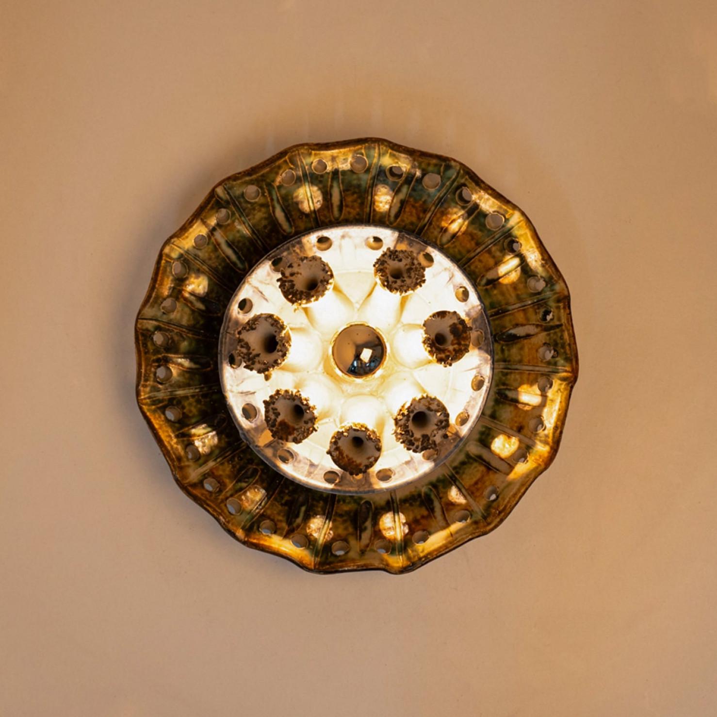 Belle applique en céramique, Danemark, 1970 en vente 1