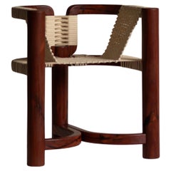 Beautiful chair with woven seat made in Mexican Chicozapote wood