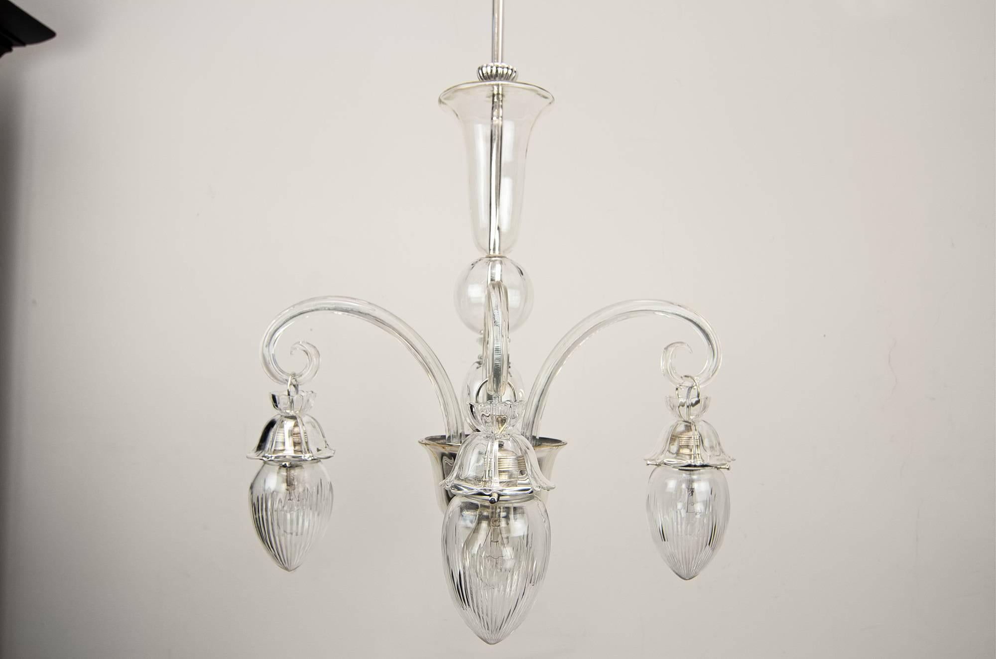 Beautiful chandelier attributed Lobmeyr, circa 1920s
partly original silvered
partly new silvered.
  