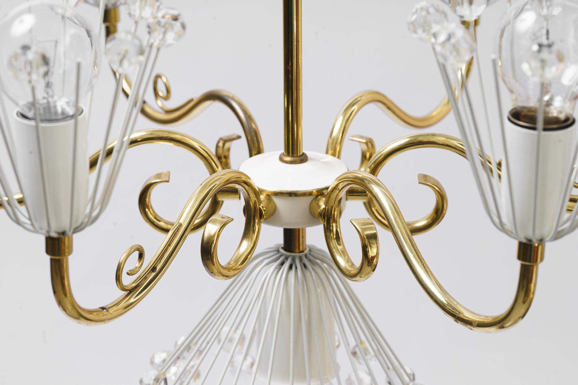  Beautiful Chandelier by Emil Stejnar for Rupert Nikoll around 1960s In Good Condition For Sale In Wien, AT