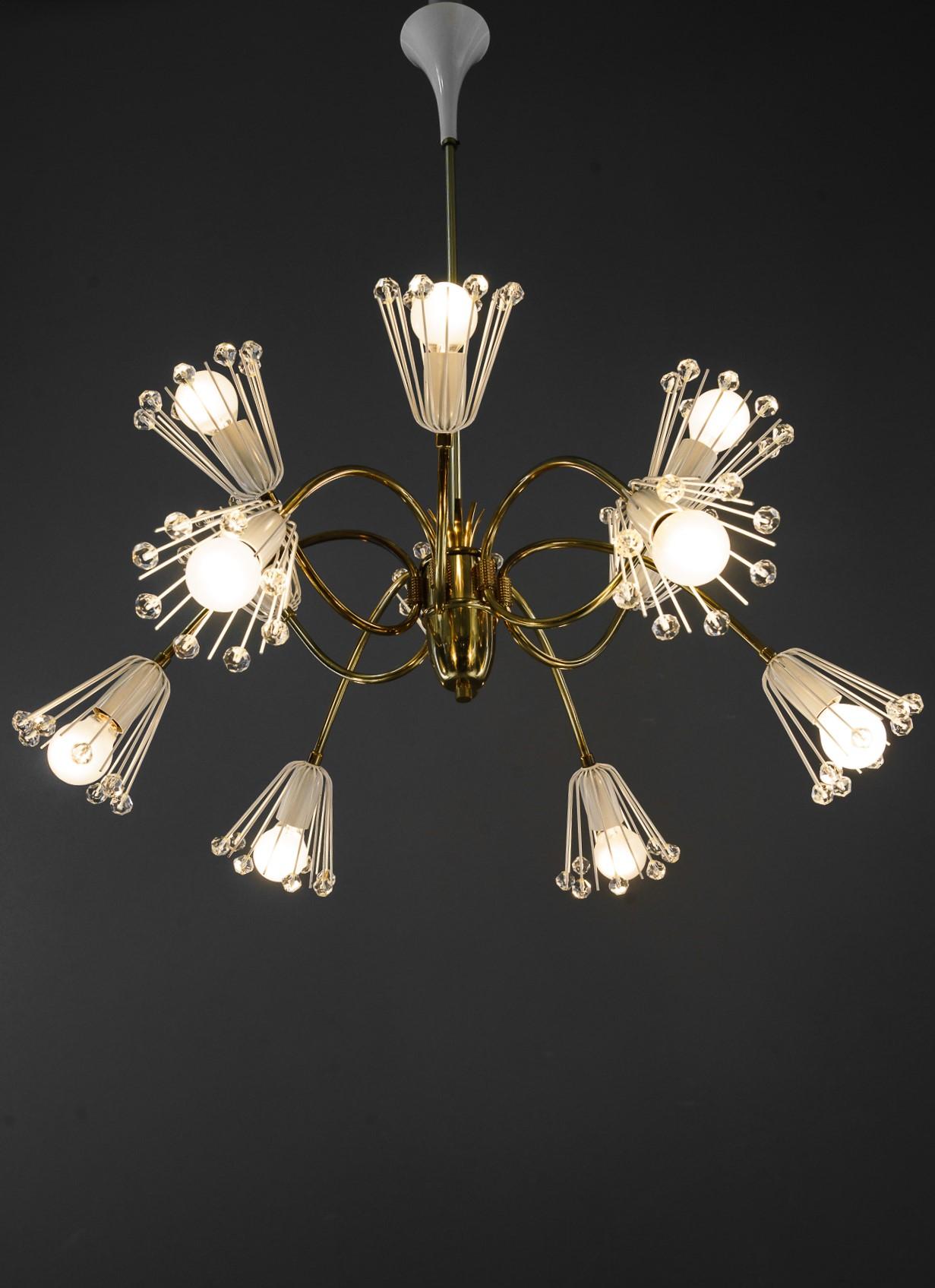 Beautiful Chandelier by Emil Stejnar for Rupert Nikoll For Sale 8