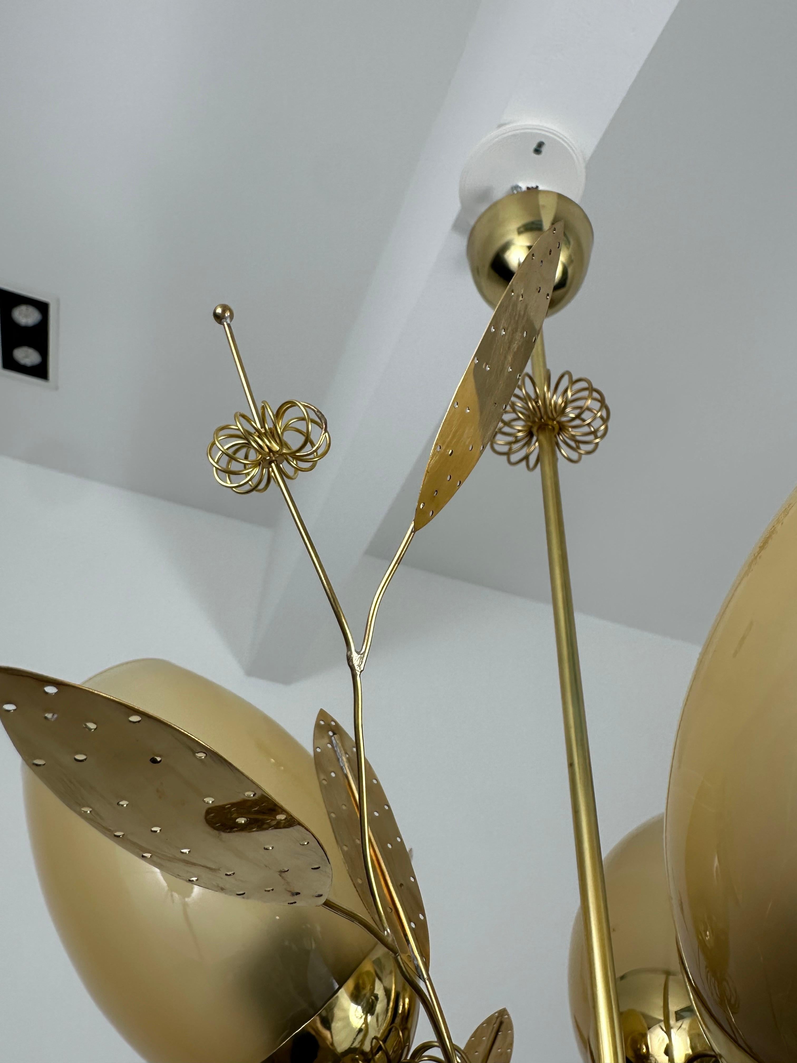 Beautiful Chandelier / Pendant Ceiling Light by Itsu, Finland, 1950s 2