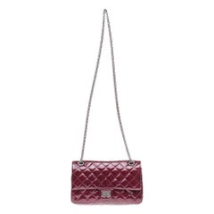 Beautiful Chanel 2.55 Reissue shoulder bag in burgundy quilted patent leather