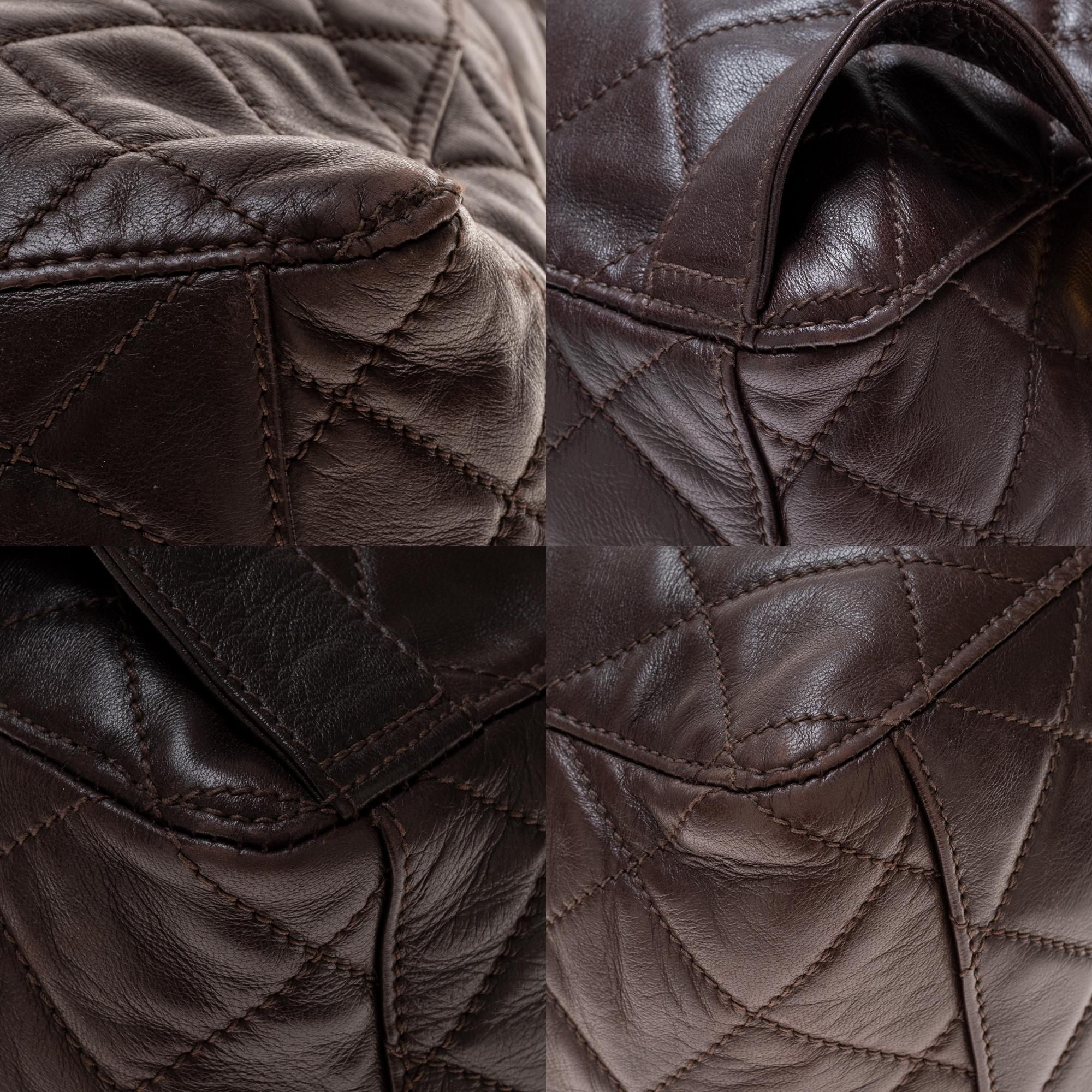Beautiful Chanel Backpack in quilted brown lambskin ! 4