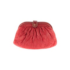 Beautiful Chanel vintage Clutch in burgundy lambskin/Python !