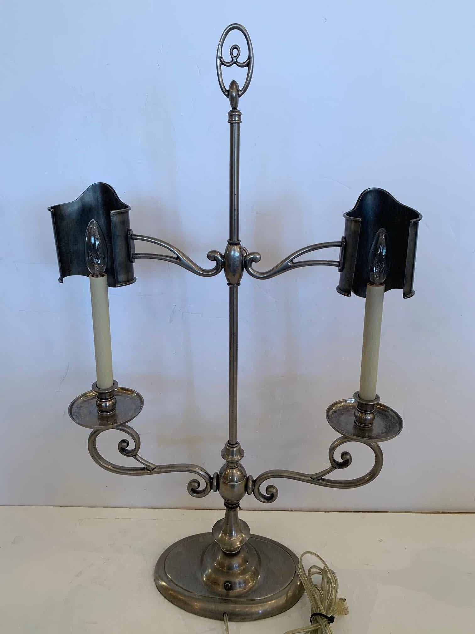 Contemporary Beautiful Chapman Pewter Table Lamp For Sale