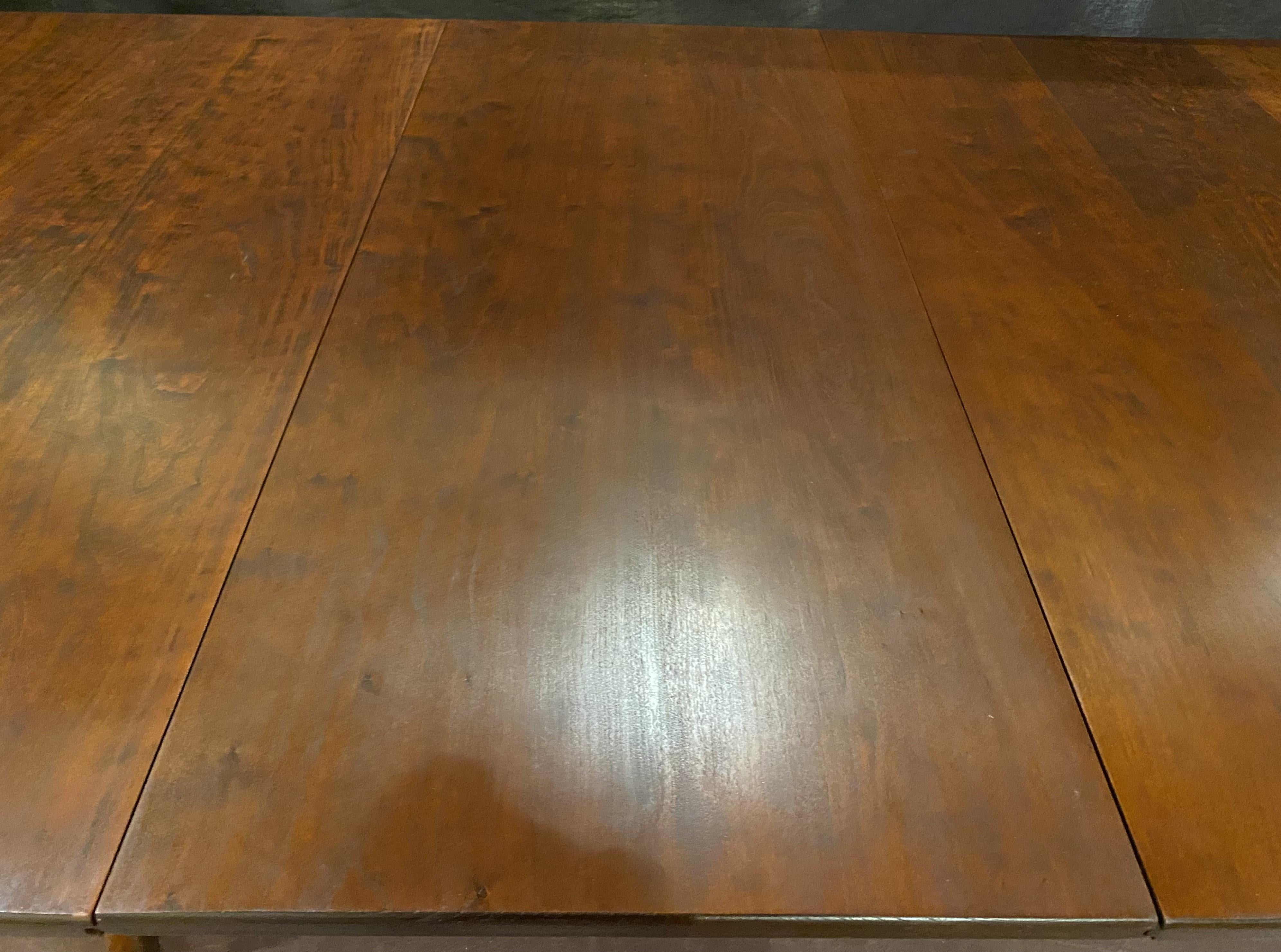 American Beautiful Cherrywood Double Pedestal Dining Table with Leaves For Sale