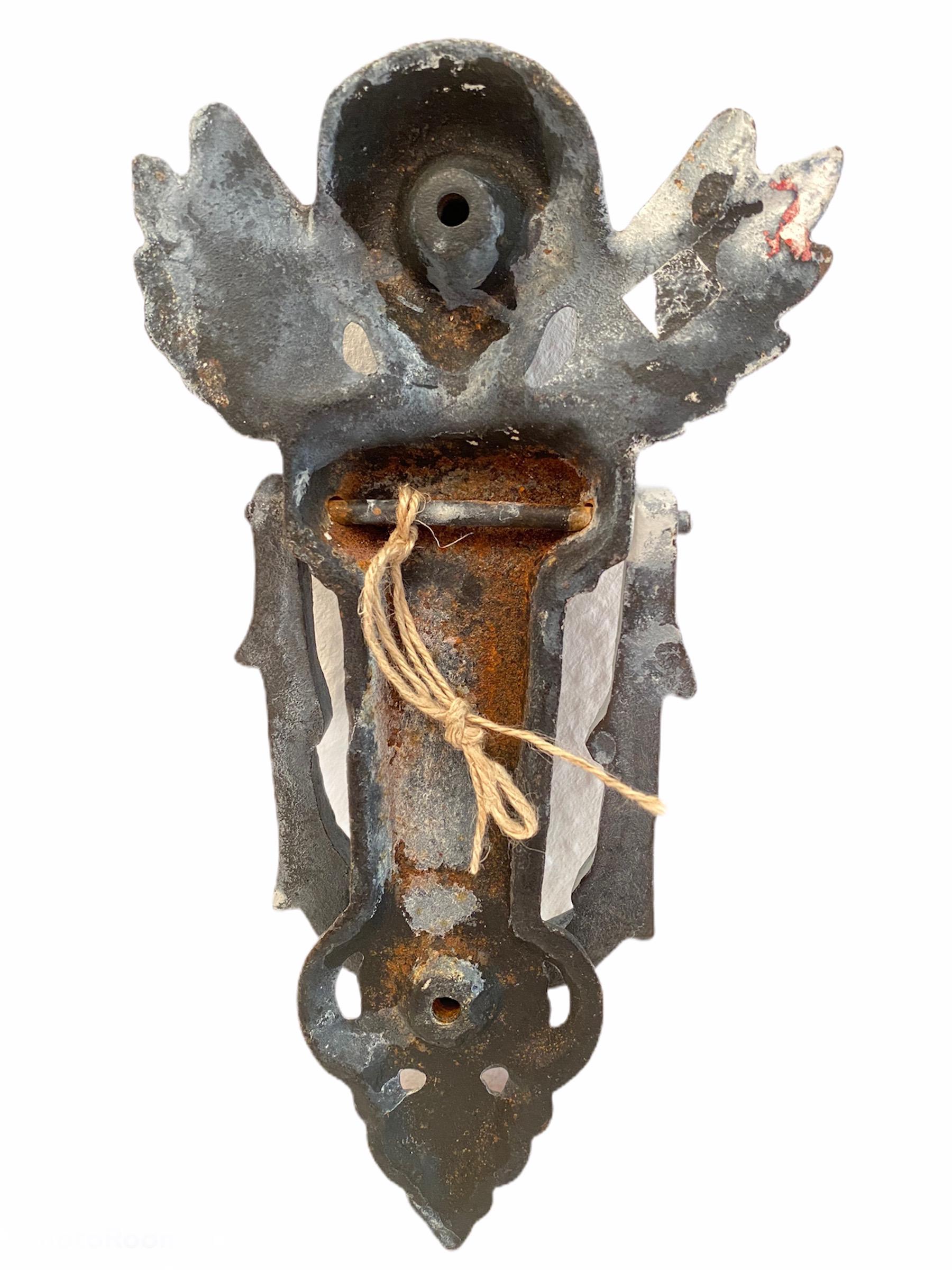 Beautiful Cherub Angel Head Door Knocker, Cast Iron, German, 19th Century In Good Condition In Nuernberg, DE