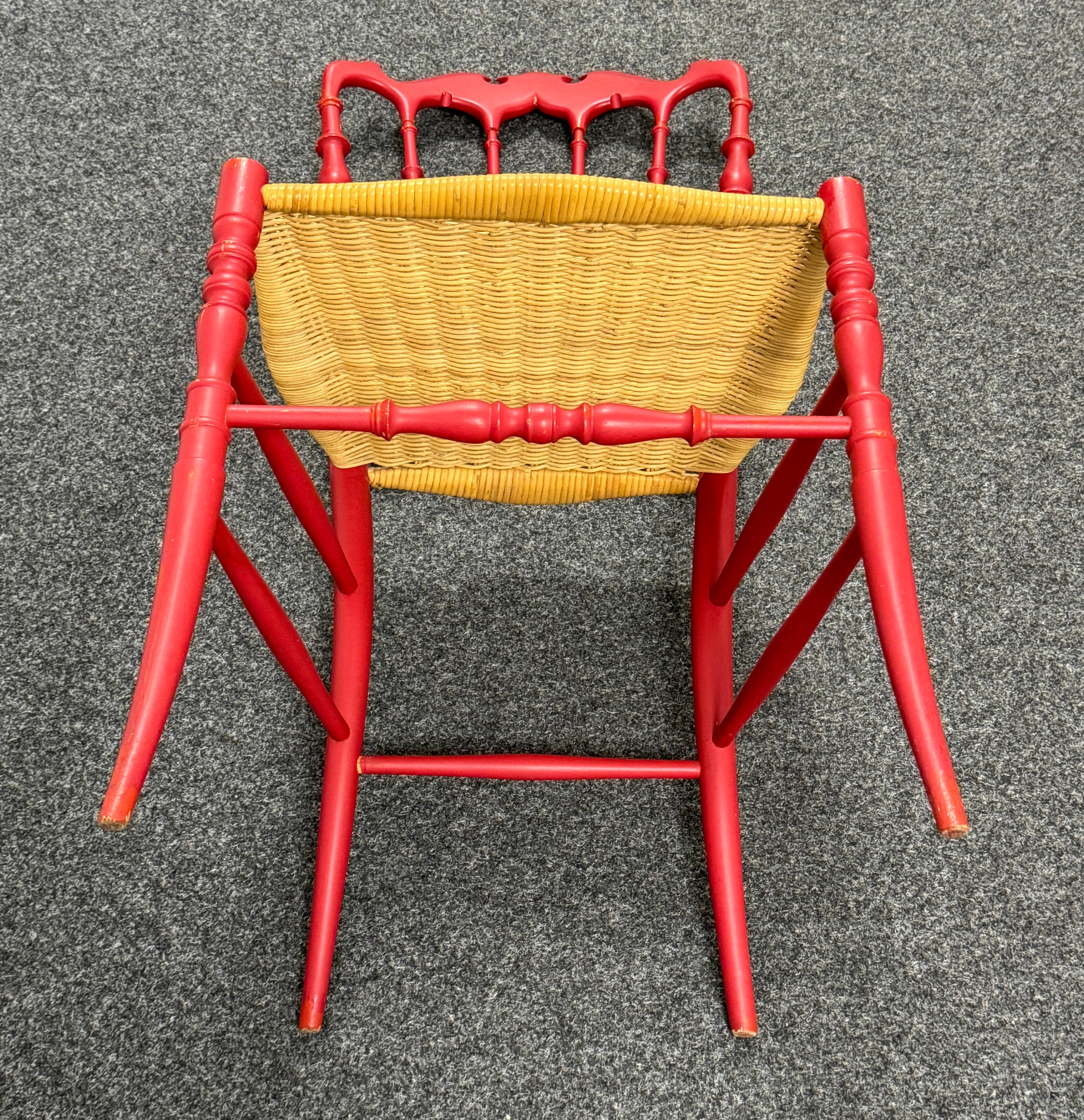 Bellissima sedia in legno di Chiavari con seduta in vimini, attribuita a Rocca, Italia, anni '50 in vendita 13