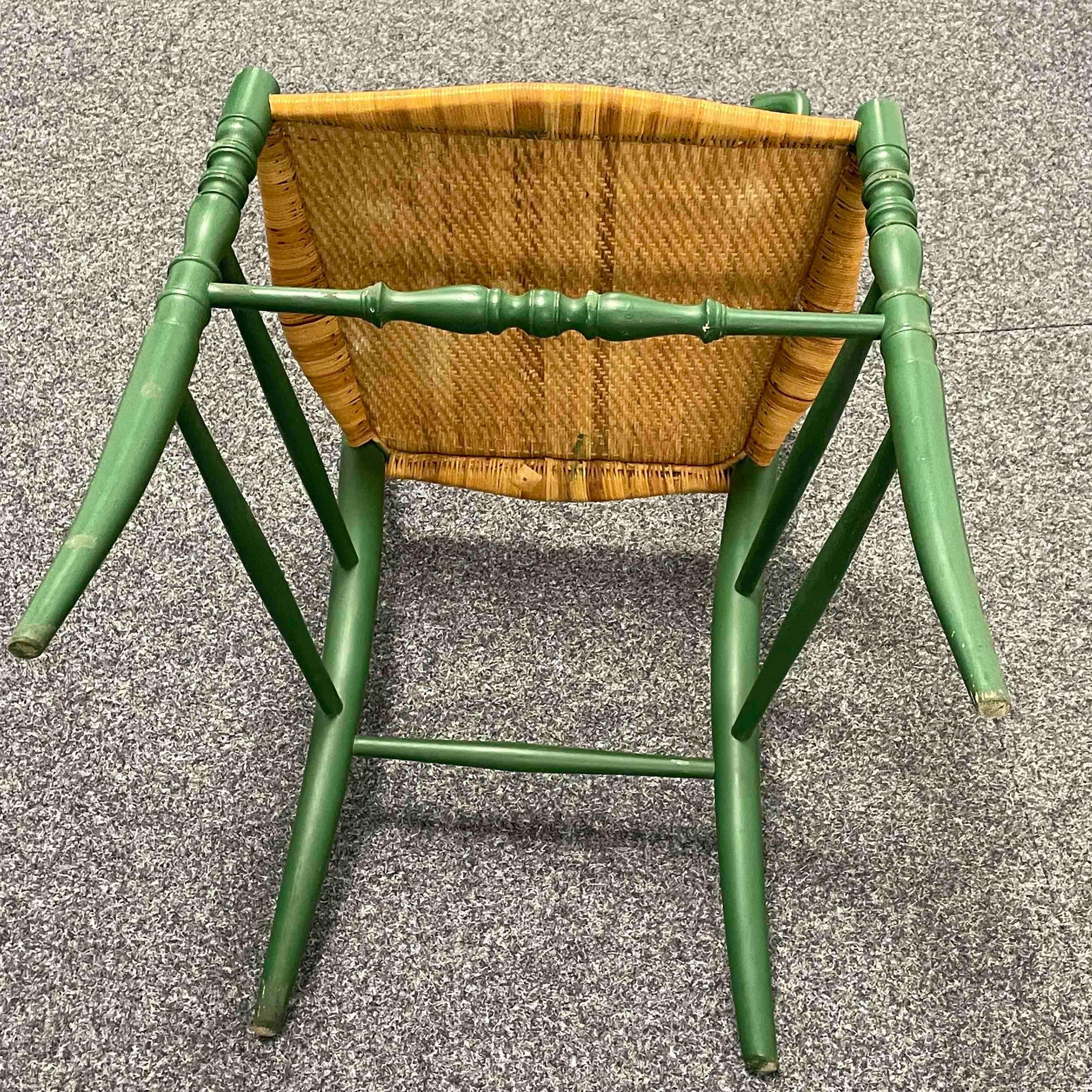 Beautiful Chiavari Wooden Chair Wicker Seat, Made by Rocca, Italy, 1950s 2
