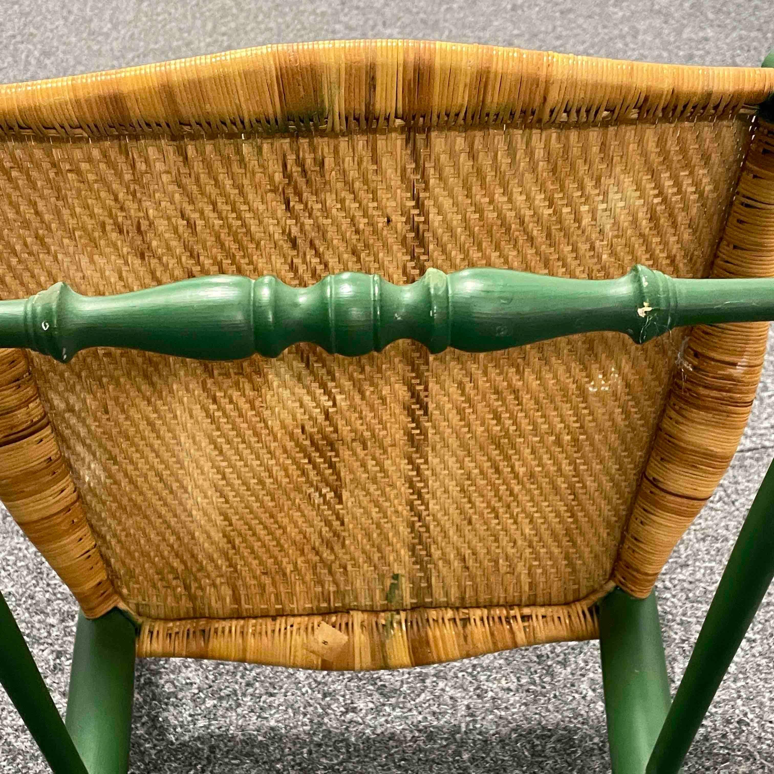 Beautiful Chiavari Wooden Chair Wicker Seat, Made by Rocca, Italy, 1950s 3