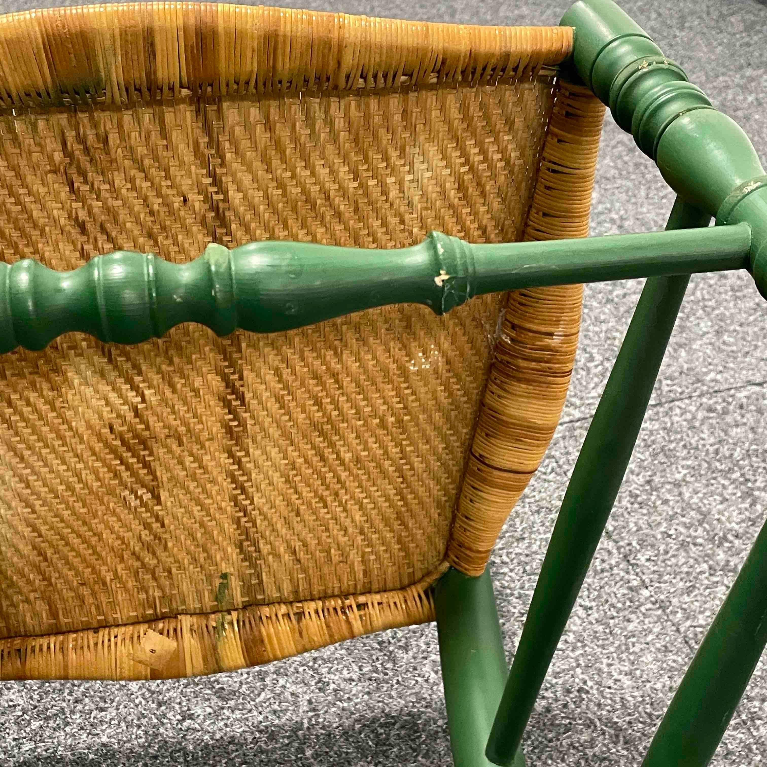 Beautiful Chiavari Wooden Chair Wicker Seat, Made by Rocca, Italy, 1950s 5