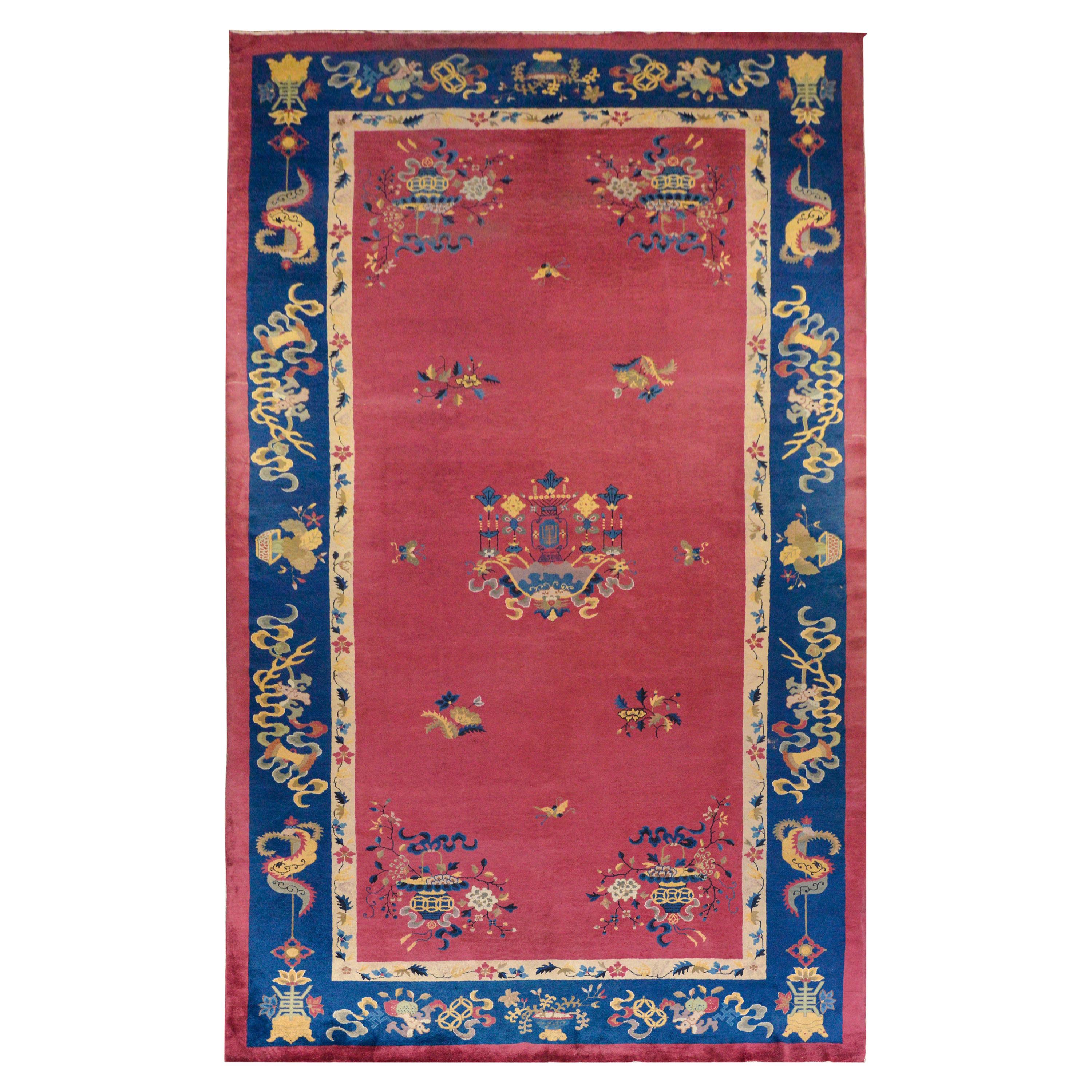 Magnifique tapis chinois Art Déco en vente