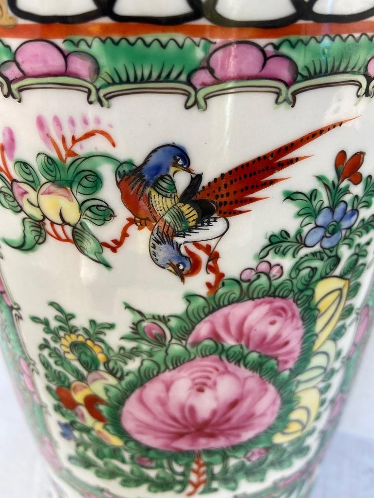 Beautiful Chinese Rose Medallion Umbrella Stand at 1stDibs