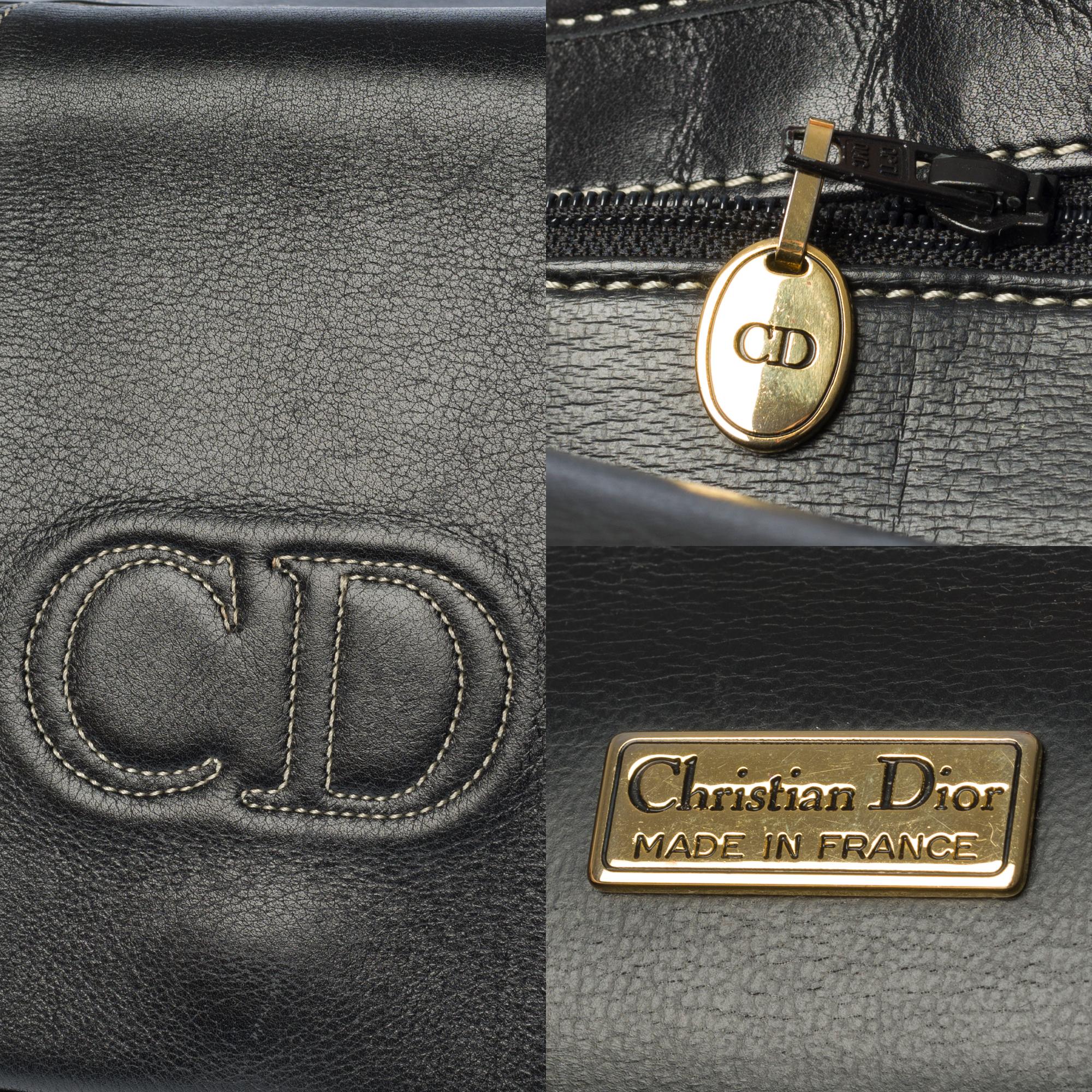Magnifique pochette Christian Dior en cuir noir en vente 1