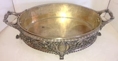 Beautiful Christofle France Silver Plated Bronze Jardinière Filigree Centrepiece