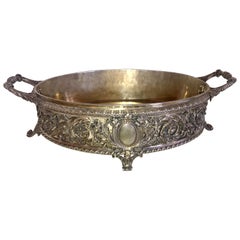 Beautiful Christofle France Silver Plated Bronze Jardinière Filigree Centrepiece