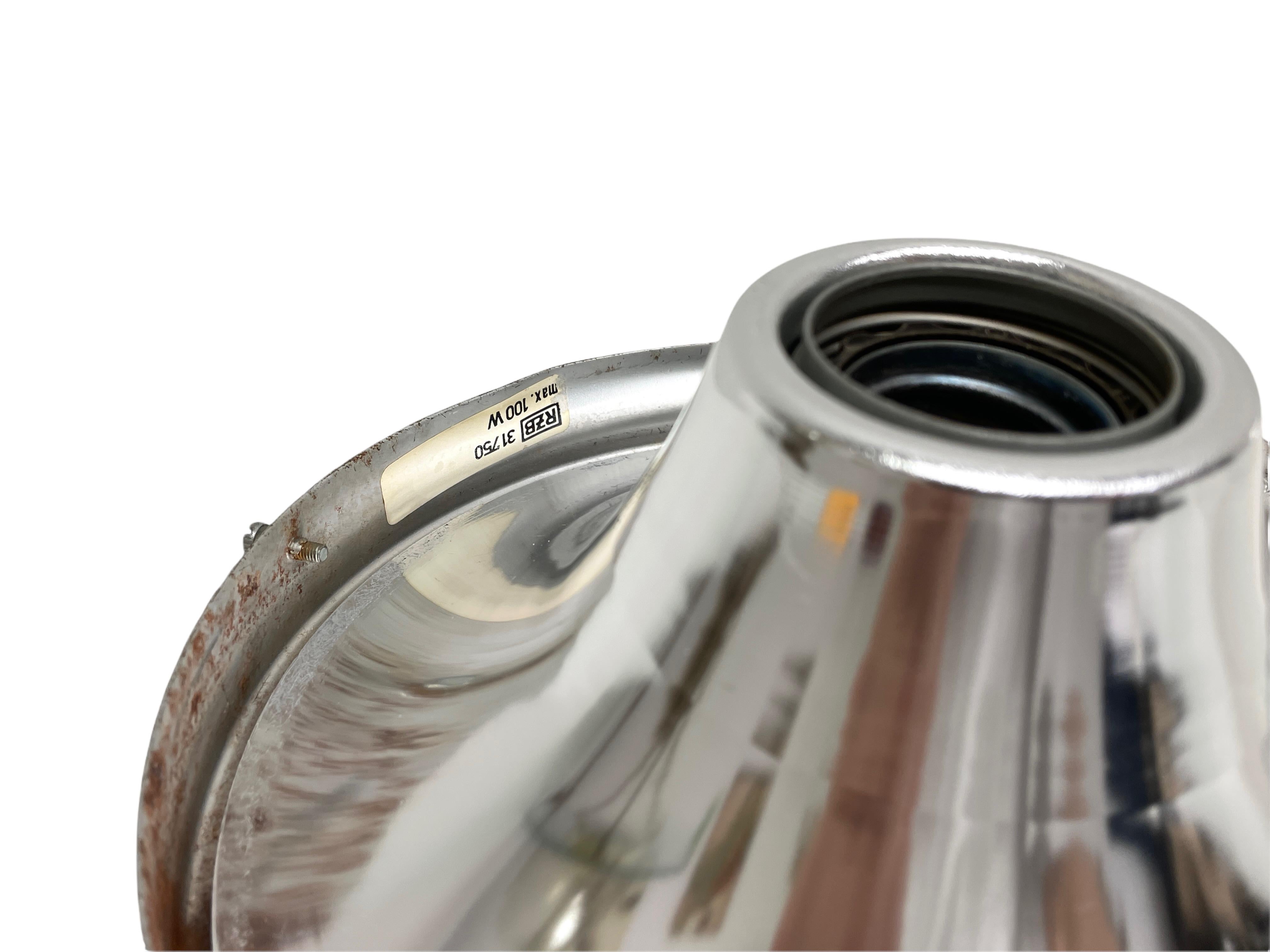 Metal Beautiful Chrome and Air Bubble Glass RZB Flush Mount Midcentury, 1960s For Sale