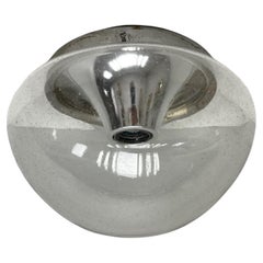Beautiful Chrome and Air Bubble Glass RZB Flush Mount Midcentury, 1960s