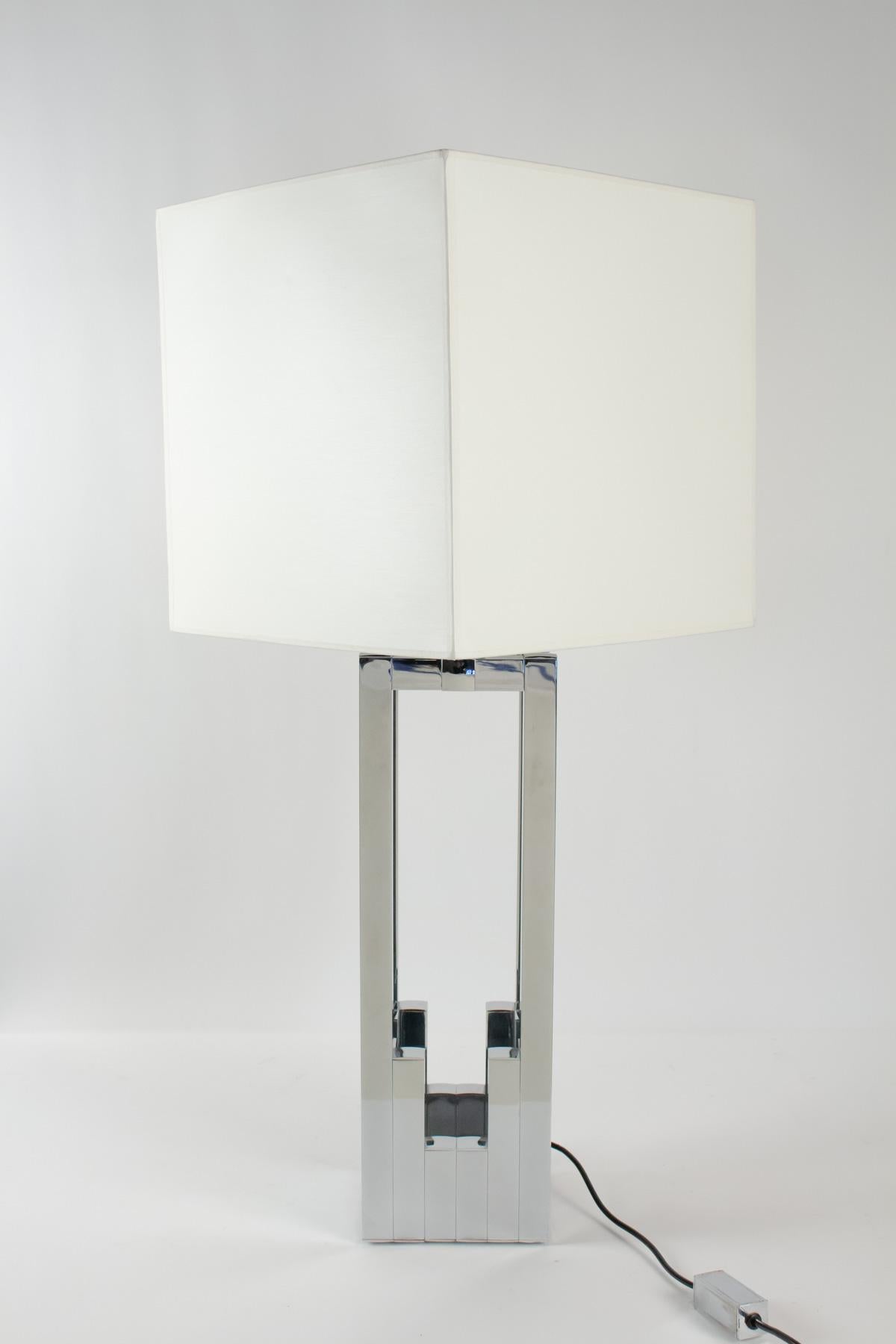 Beautiful Chrome Deluxe Table Lamp by Willy Rizzo for Lumica, Italy, 1970s 3