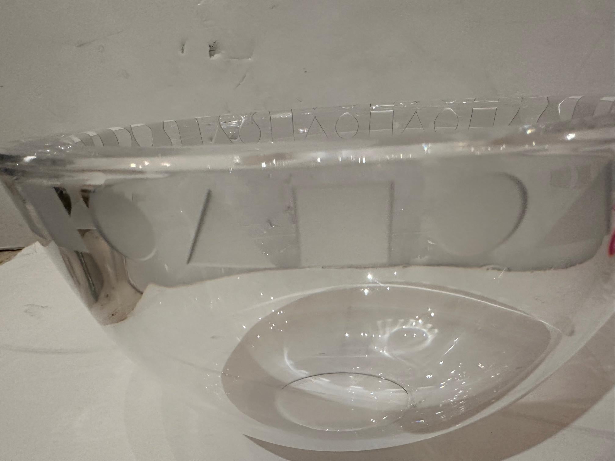 Schöne Chunky Designer Sasaki-Kristallschale von Ward Bennett (Moderne der Mitte des Jahrhunderts) im Angebot