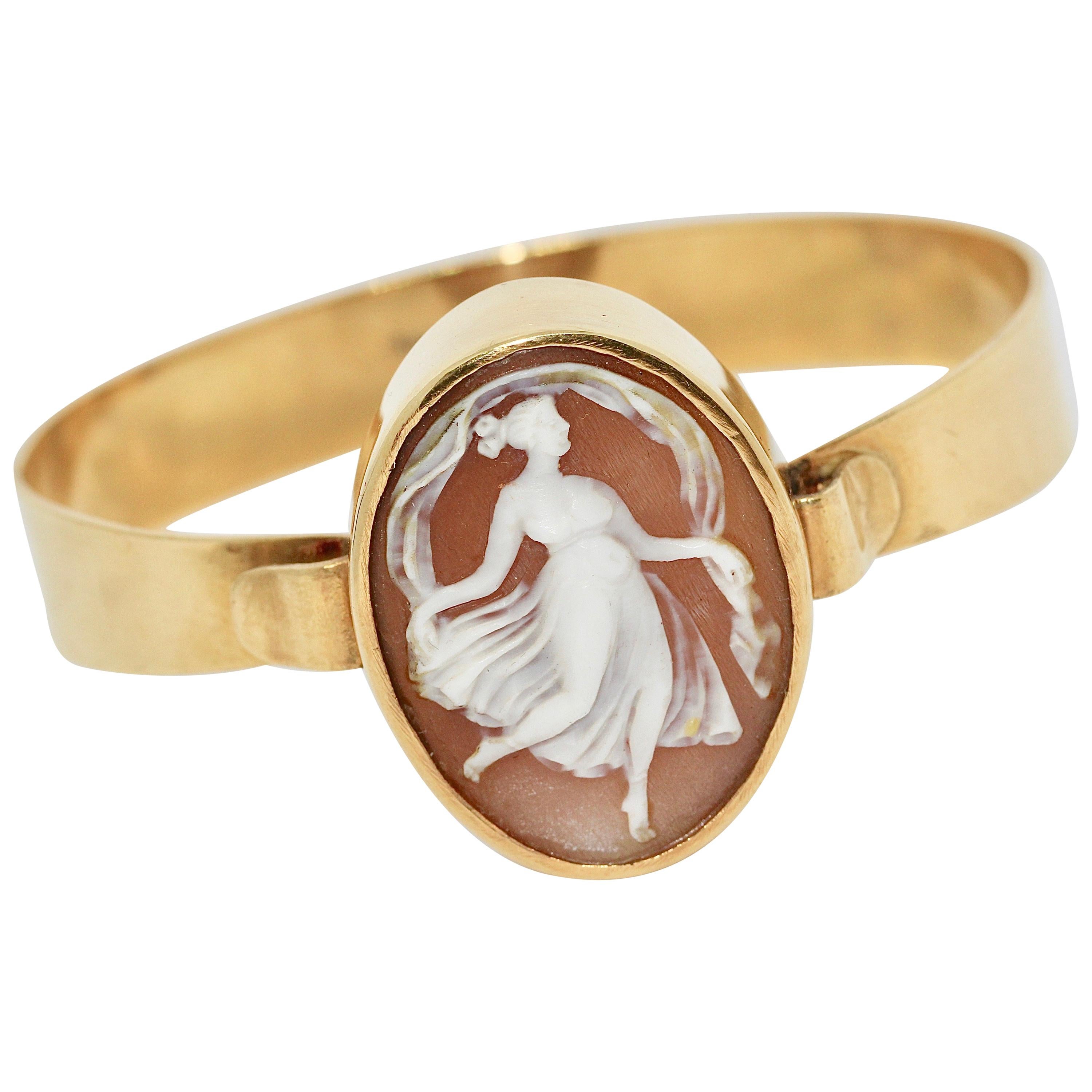 Pulsera con Cierre, Oro de 18 Kilates con Camafeo, Pulsera