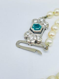 Beautiful Classic Pearl Necklace with Diamonds