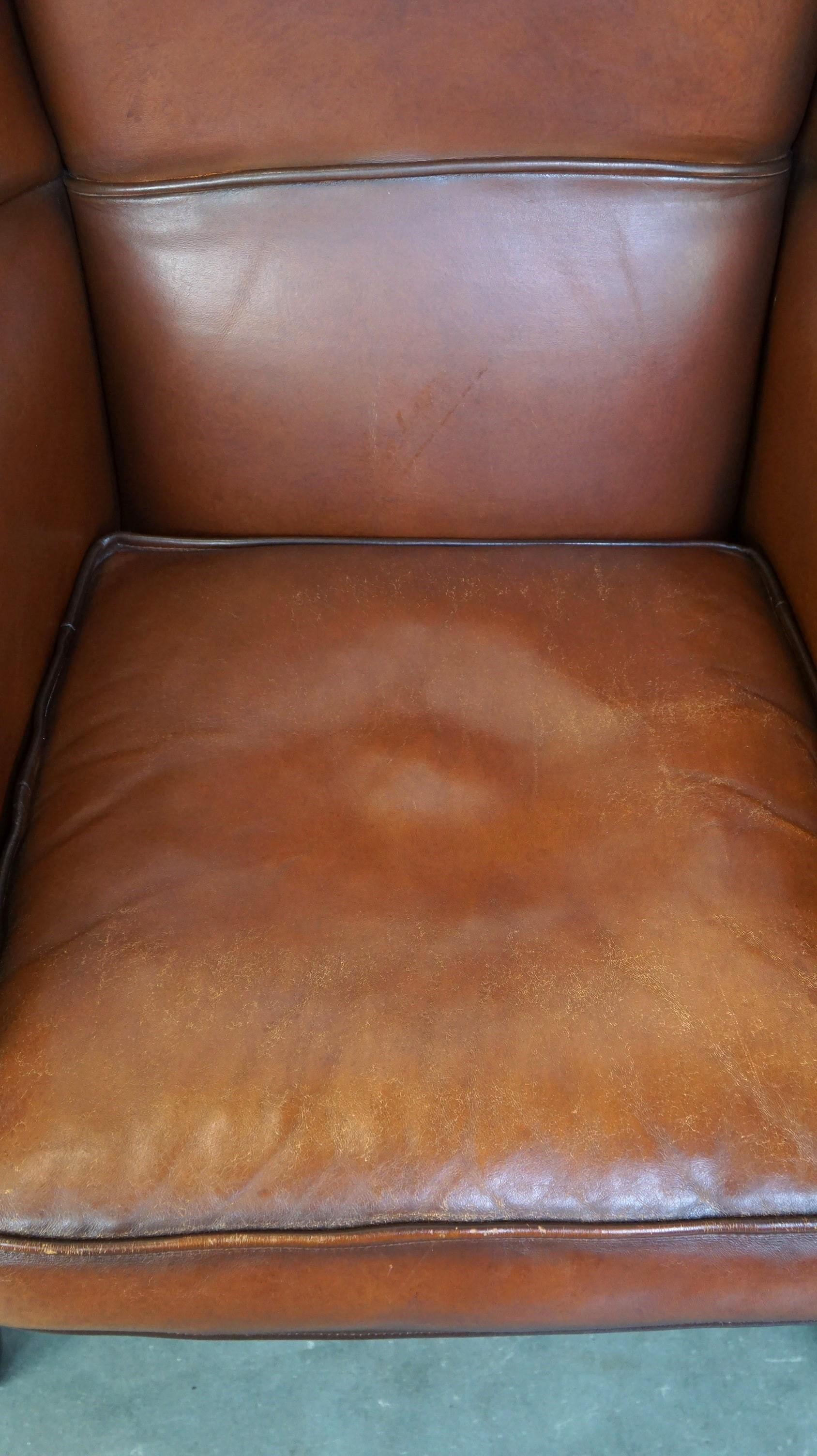Contemporary Beautiful classic sheepskin armchair with a beautiful appearance For Sale